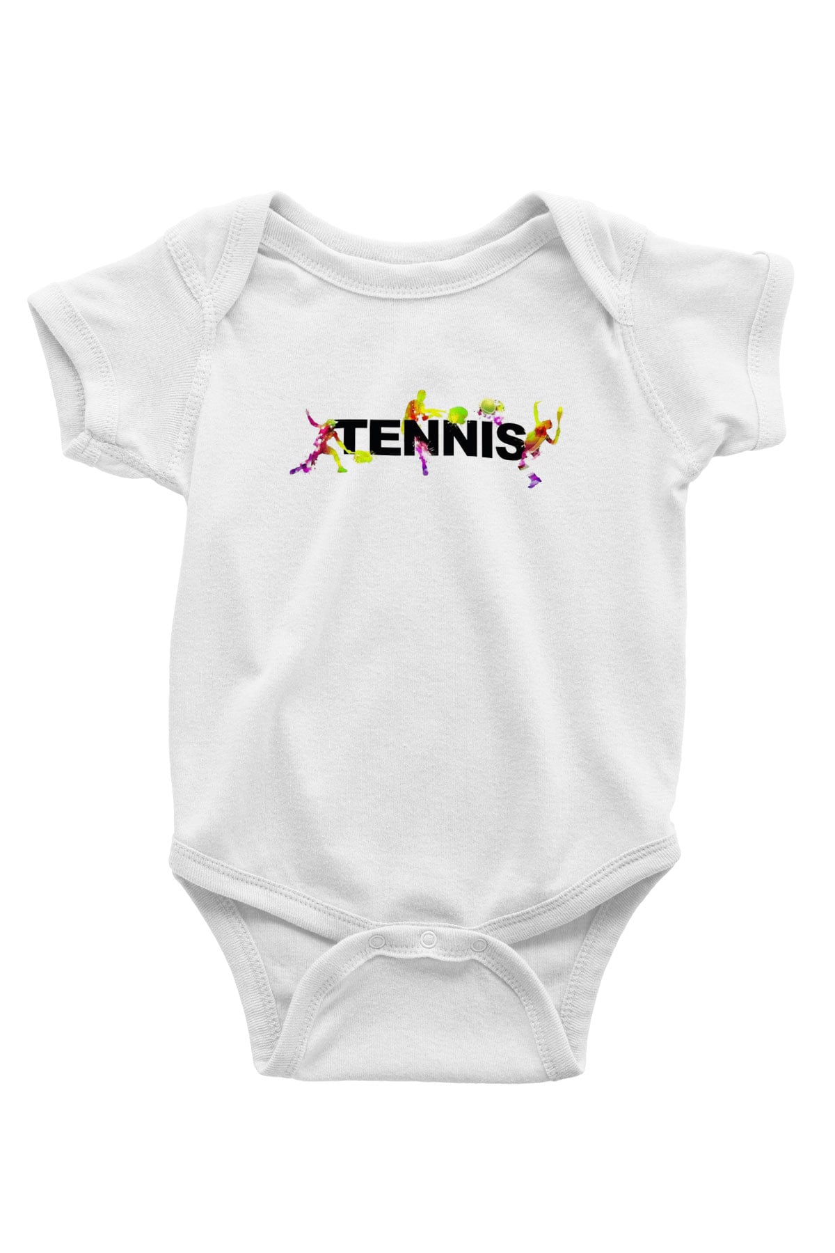 Tenis Baskılı Beyaz Unisex Bebek Body - Zıbın