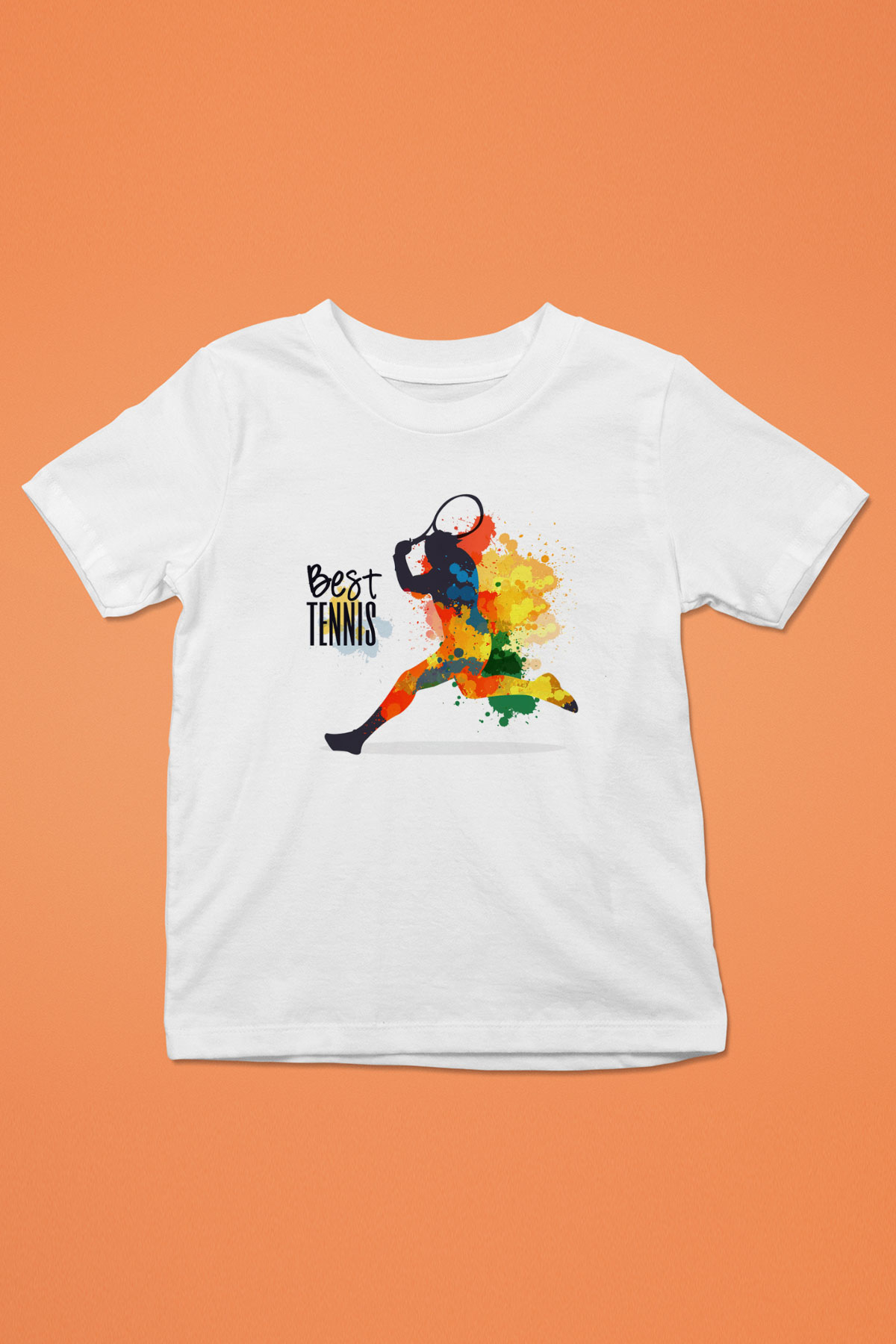 Tenis Baskılı Beyaz Unisex Çocuk Tişört