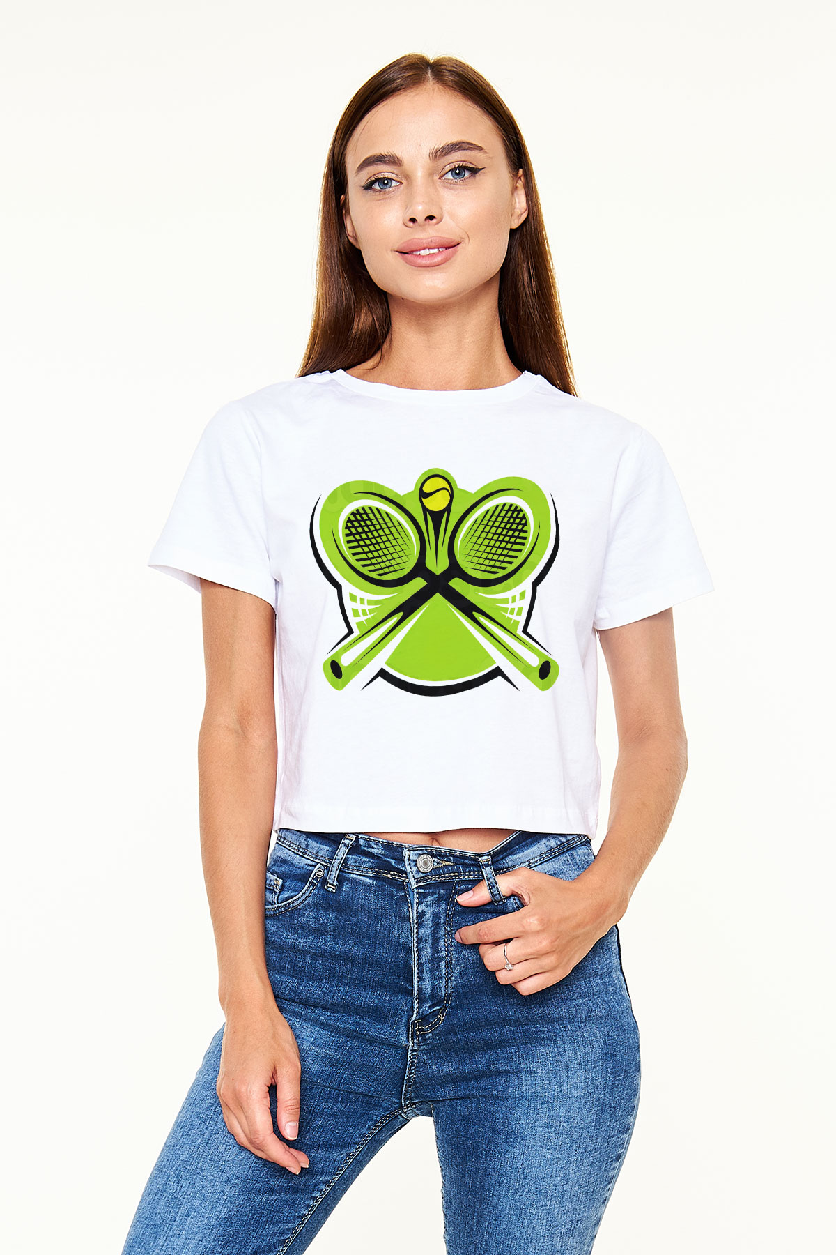 Tenis Beyaz Croptop Tişört