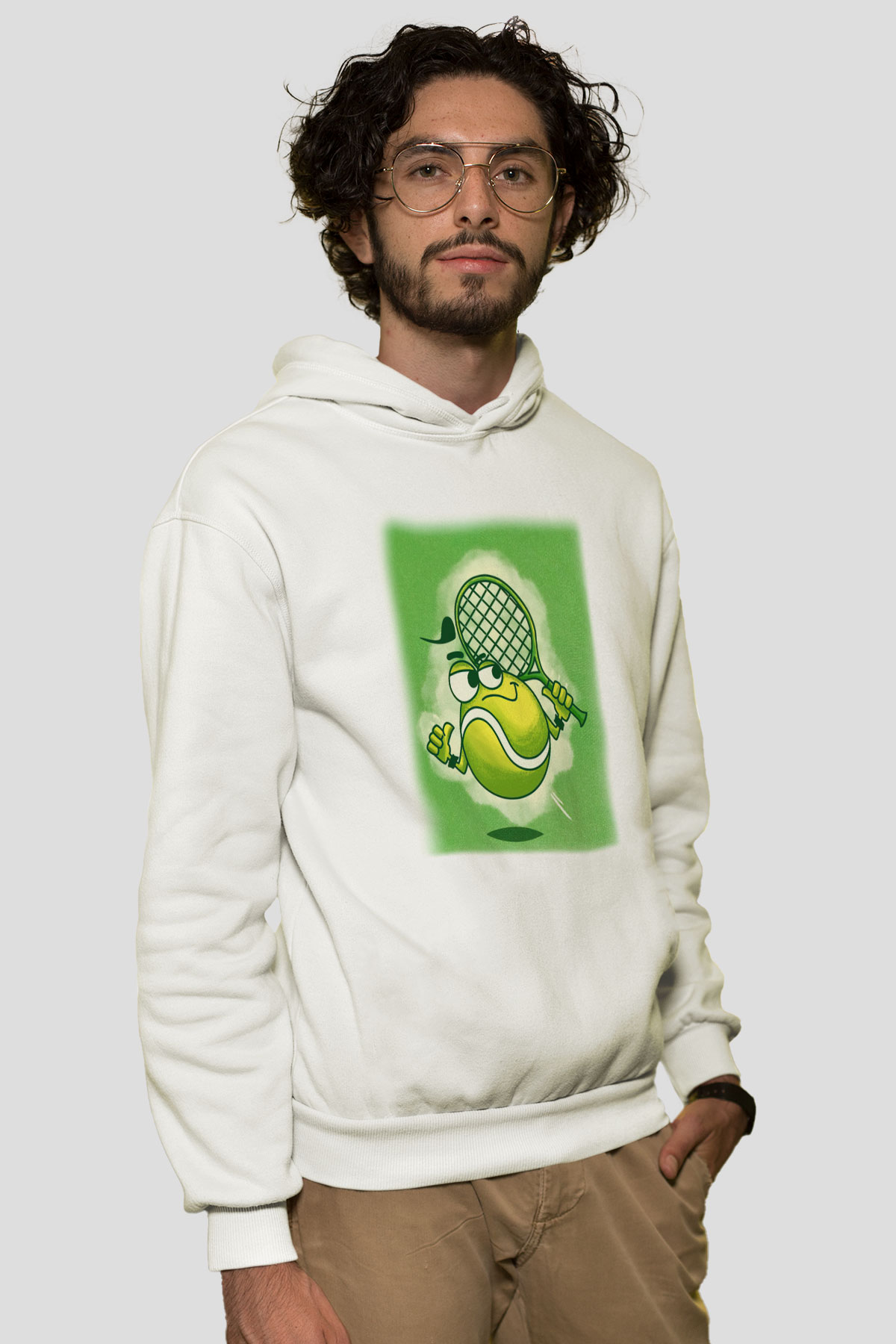 Tenis Beyaz Unisex Hoodie