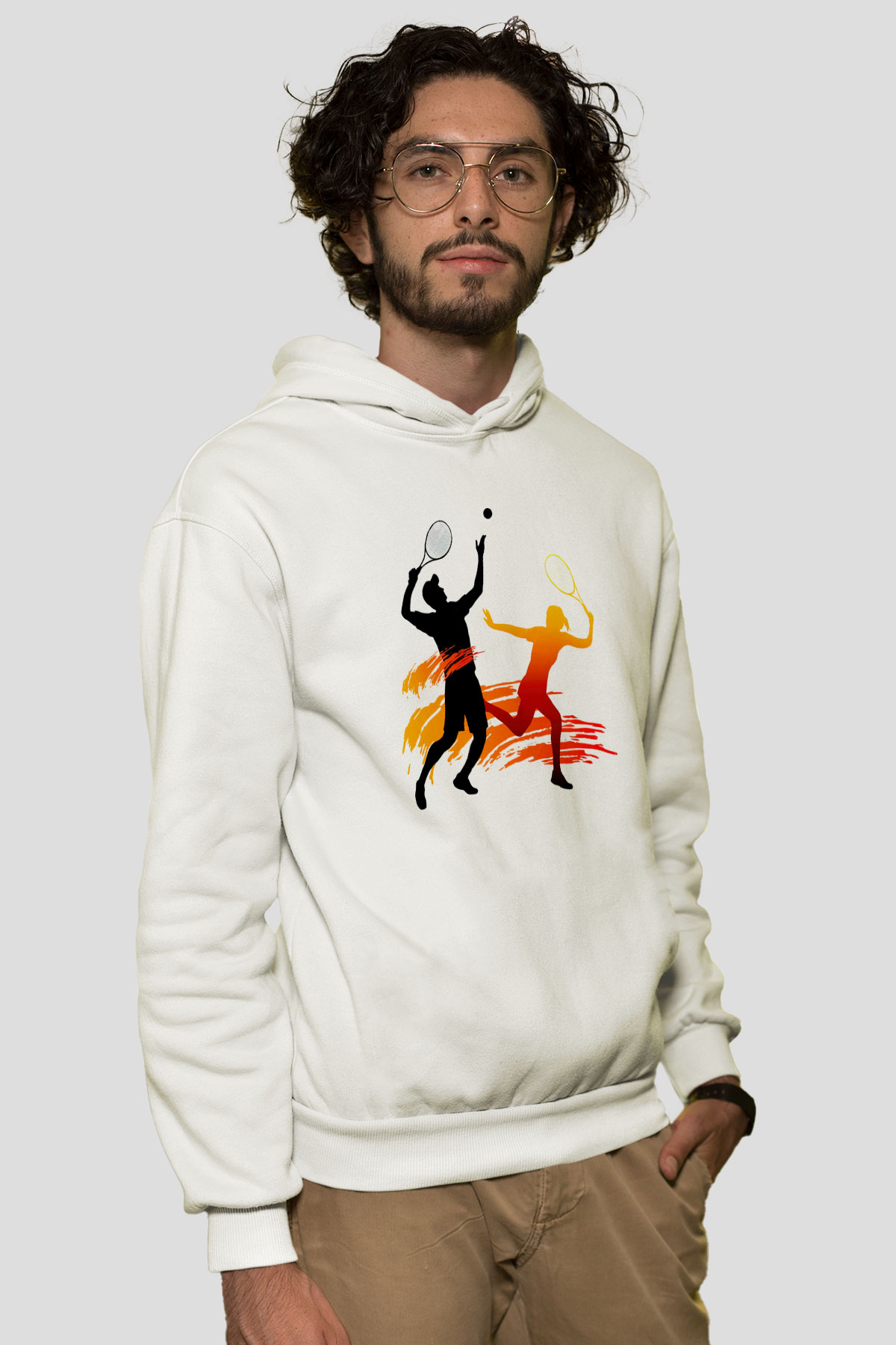 Tenis Beyaz Unisex Hoodie