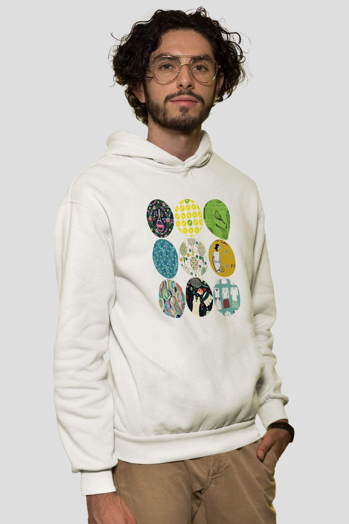 Tenis Beyaz Unisex Hoodie