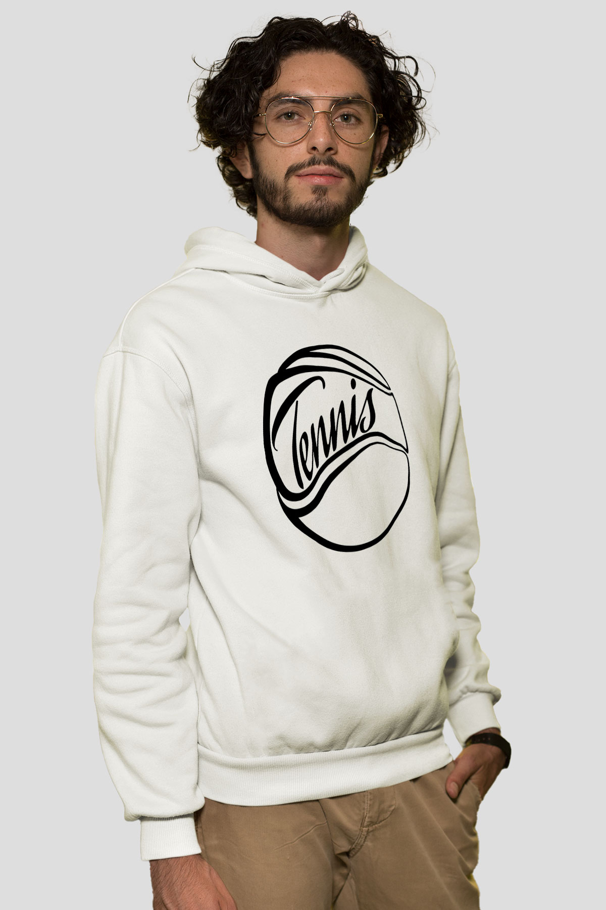 Tenis Beyaz Unisex Hoodie