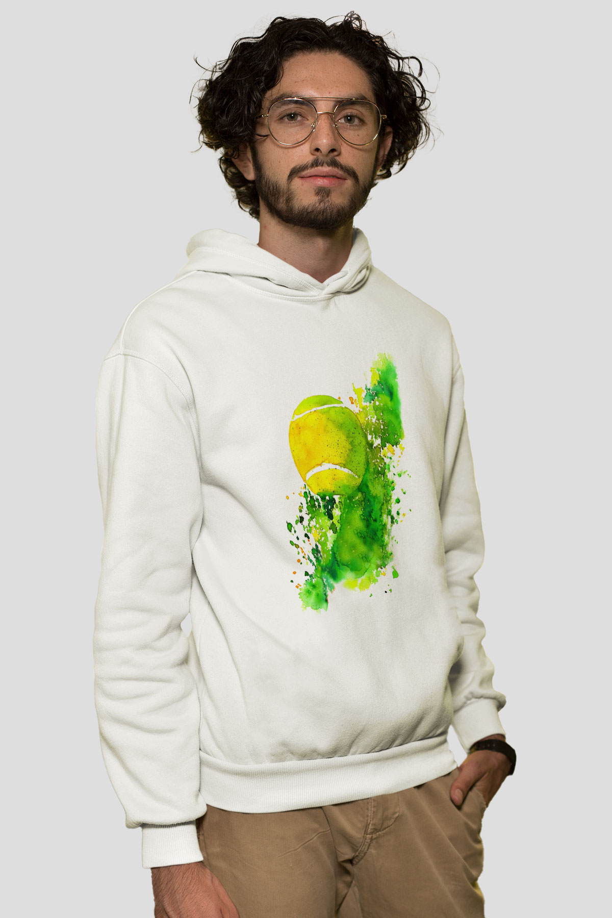Tenis Beyaz Unisex Hoodie