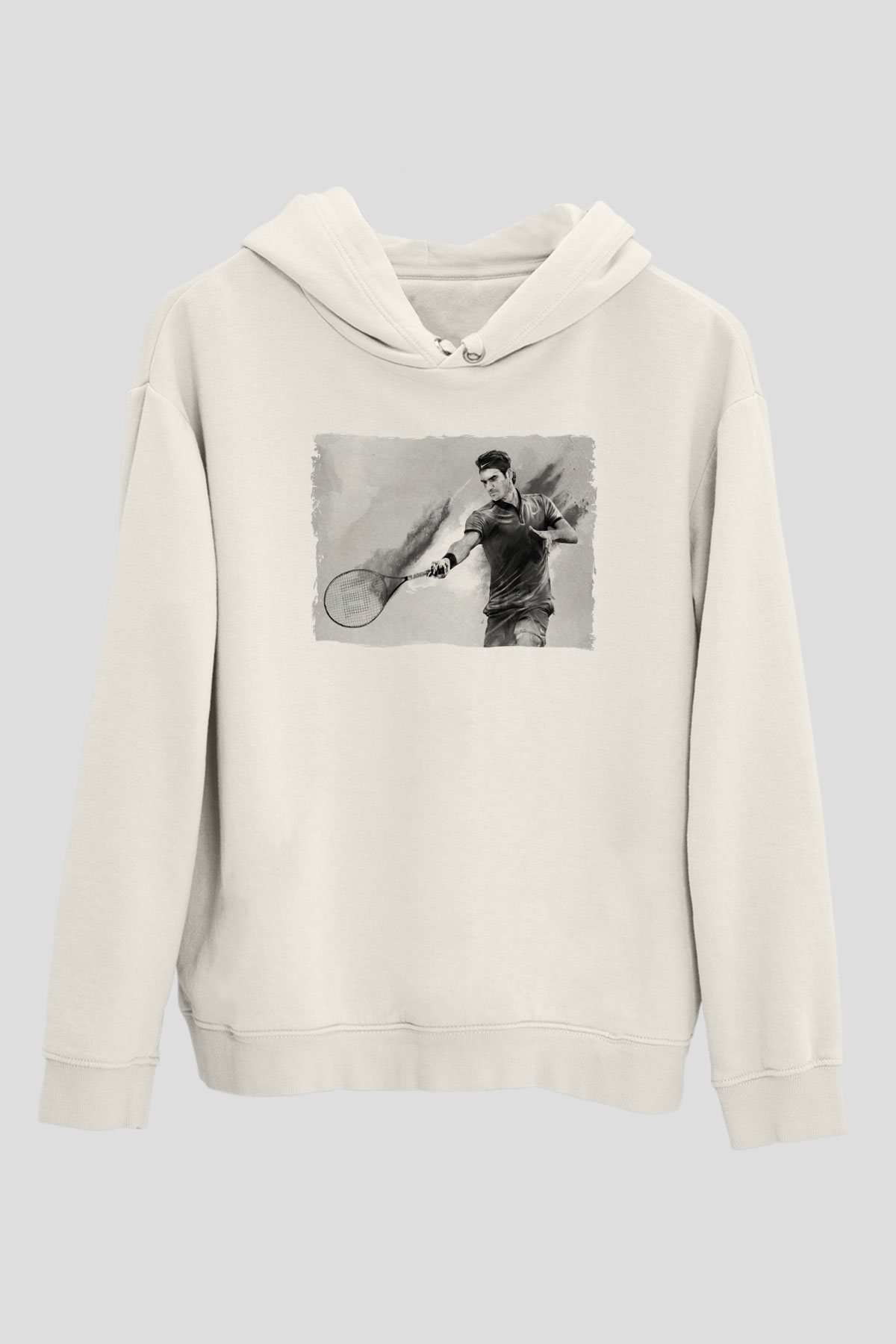 Tenis Beyaz Unisex Kapüşonlu Sweatshirt