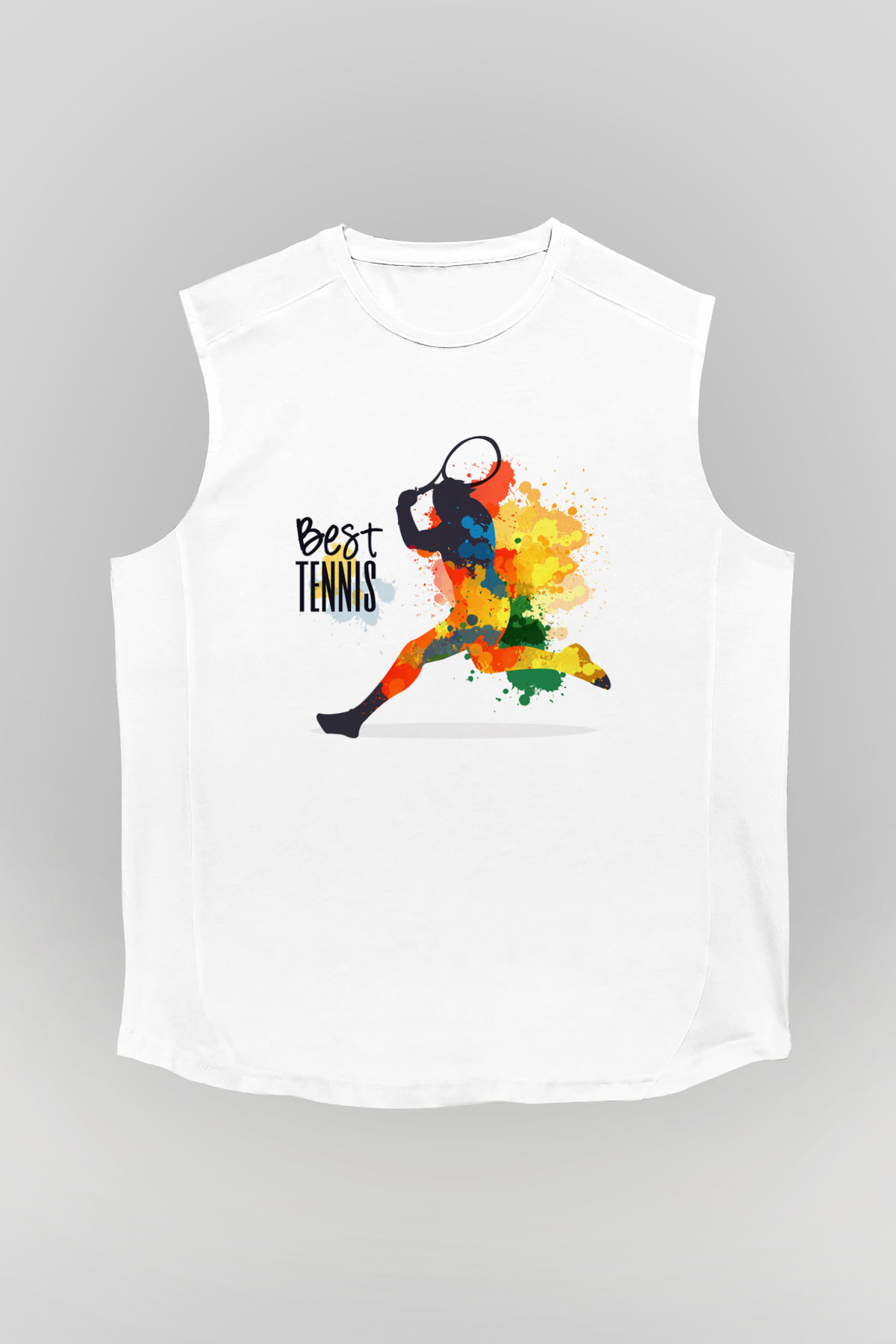 Tenis Beyaz Unisex Kolsuz Tişört