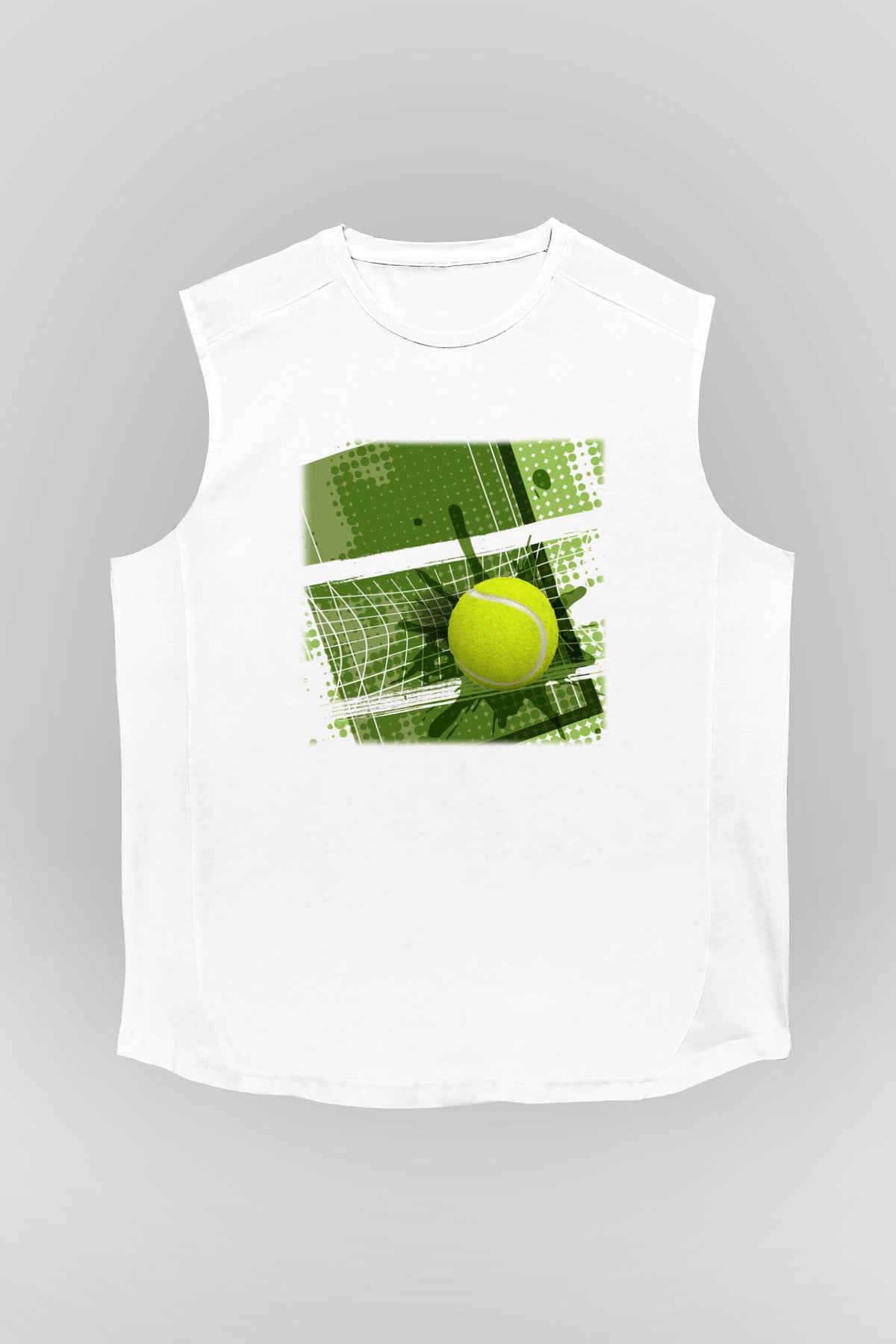 Tenis Beyaz Unisex Kolsuz Tişört