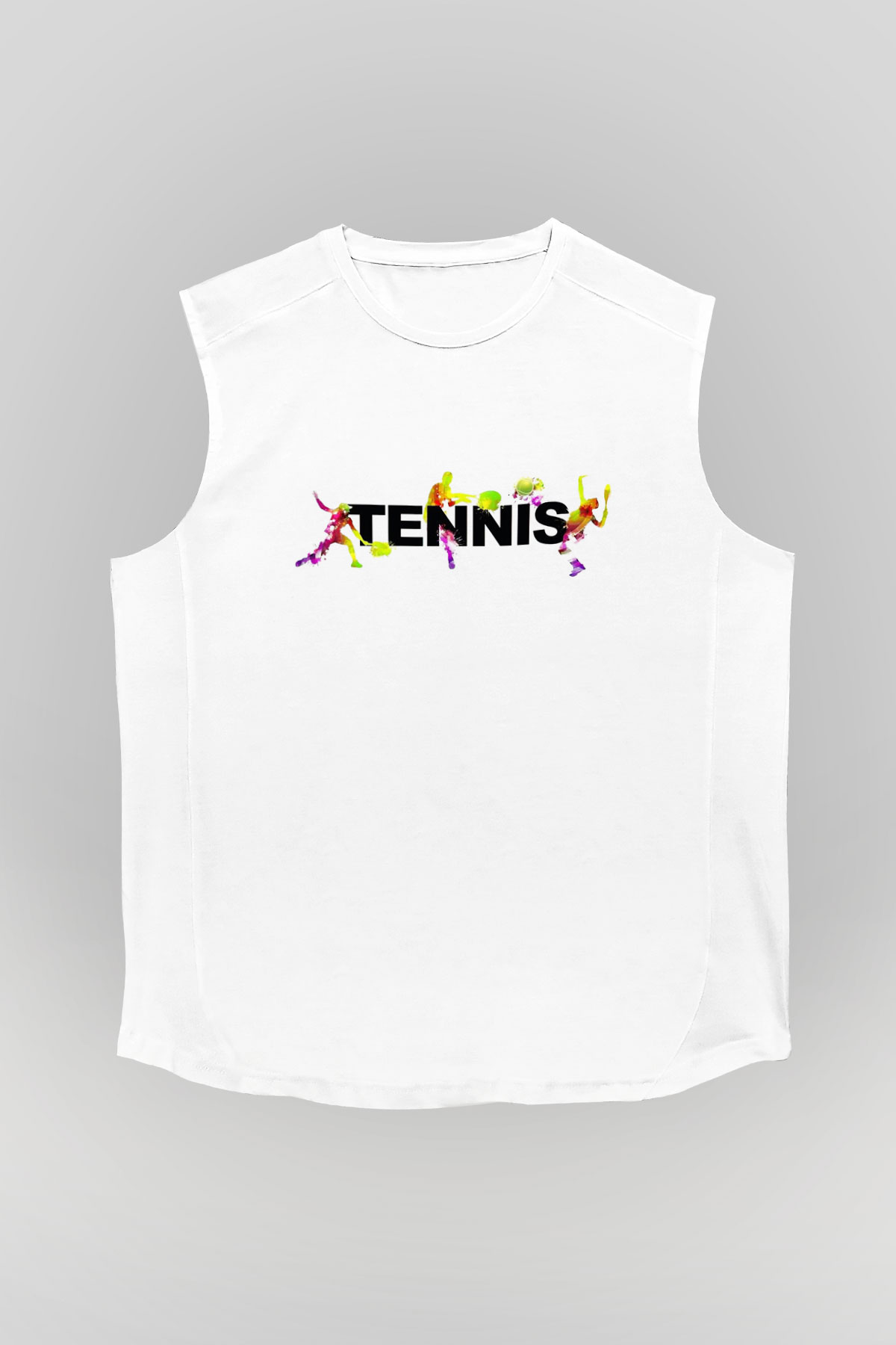 Tenis Beyaz Unisex Kolsuz Tişört