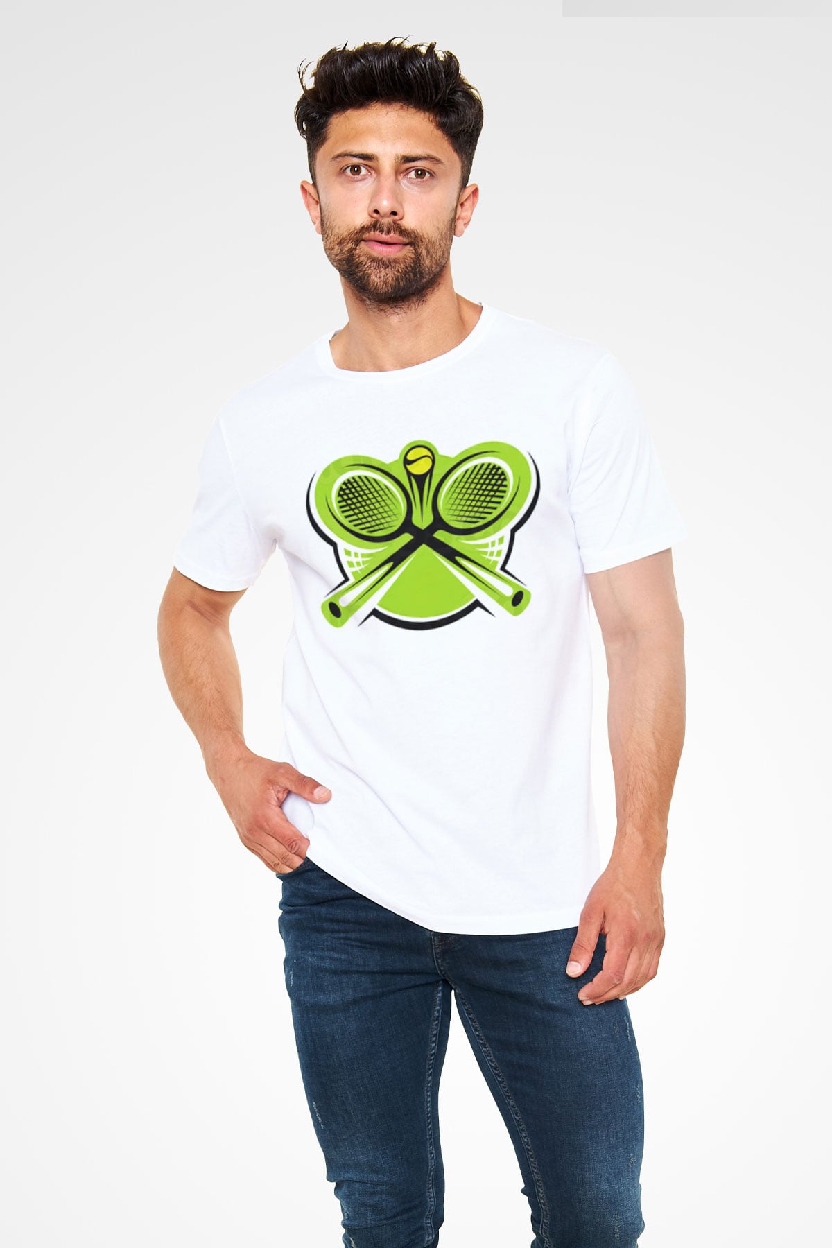 Tenis Beyaz Unisex Tişört T-Shirt - TişörtFabrikası