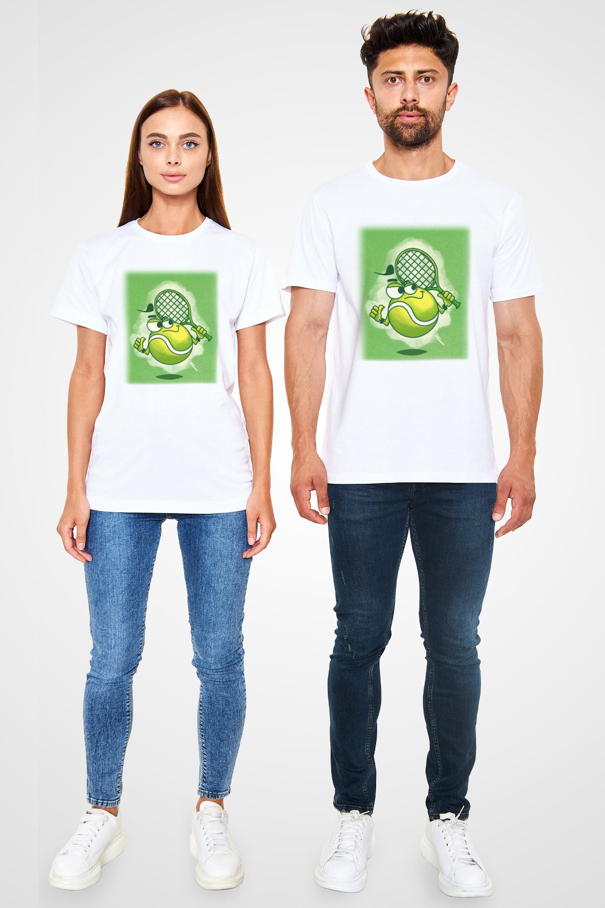 Tenis Beyaz Unisex Tişört T-Shirt - TişörtFabrikası