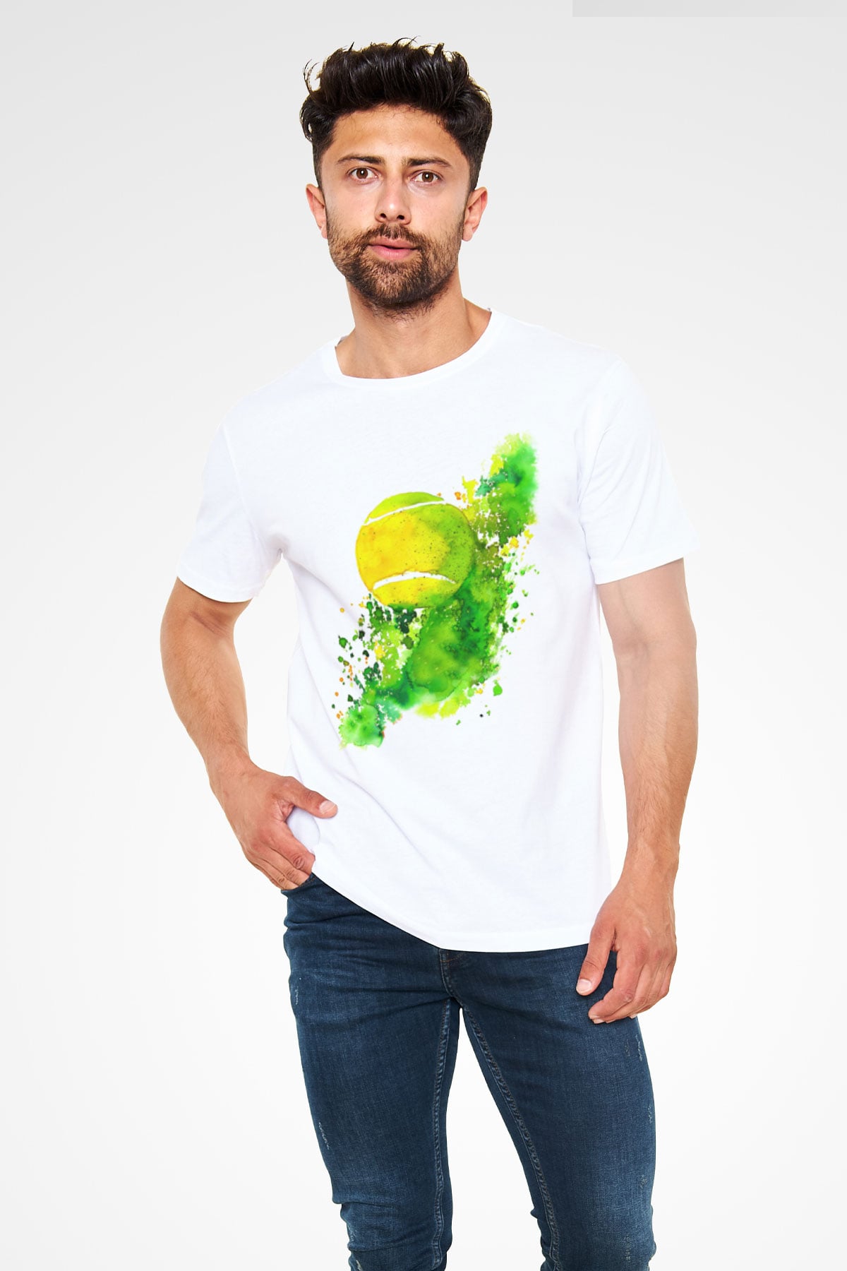 Tenis Beyaz Unisex Tişört T-Shirt - TişörtFabrikası