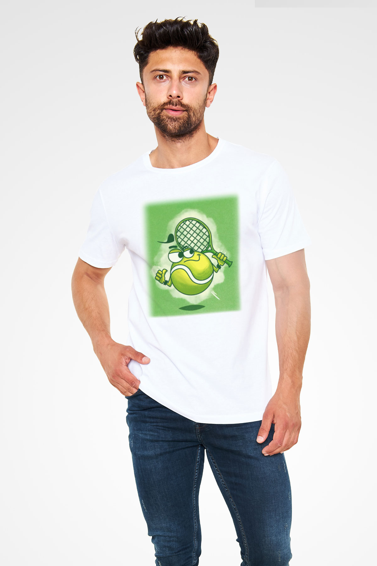Tenis Beyaz Unisex Tişört T-Shirt - TişörtFabrikası