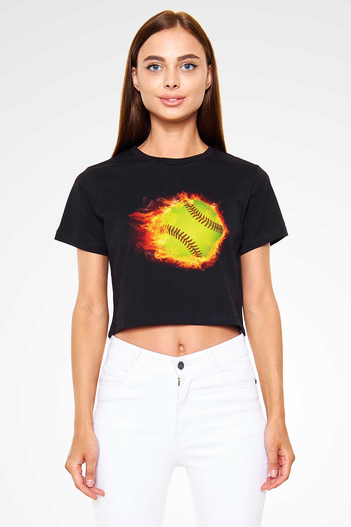 Tenis Siyah Crop Top Tişört