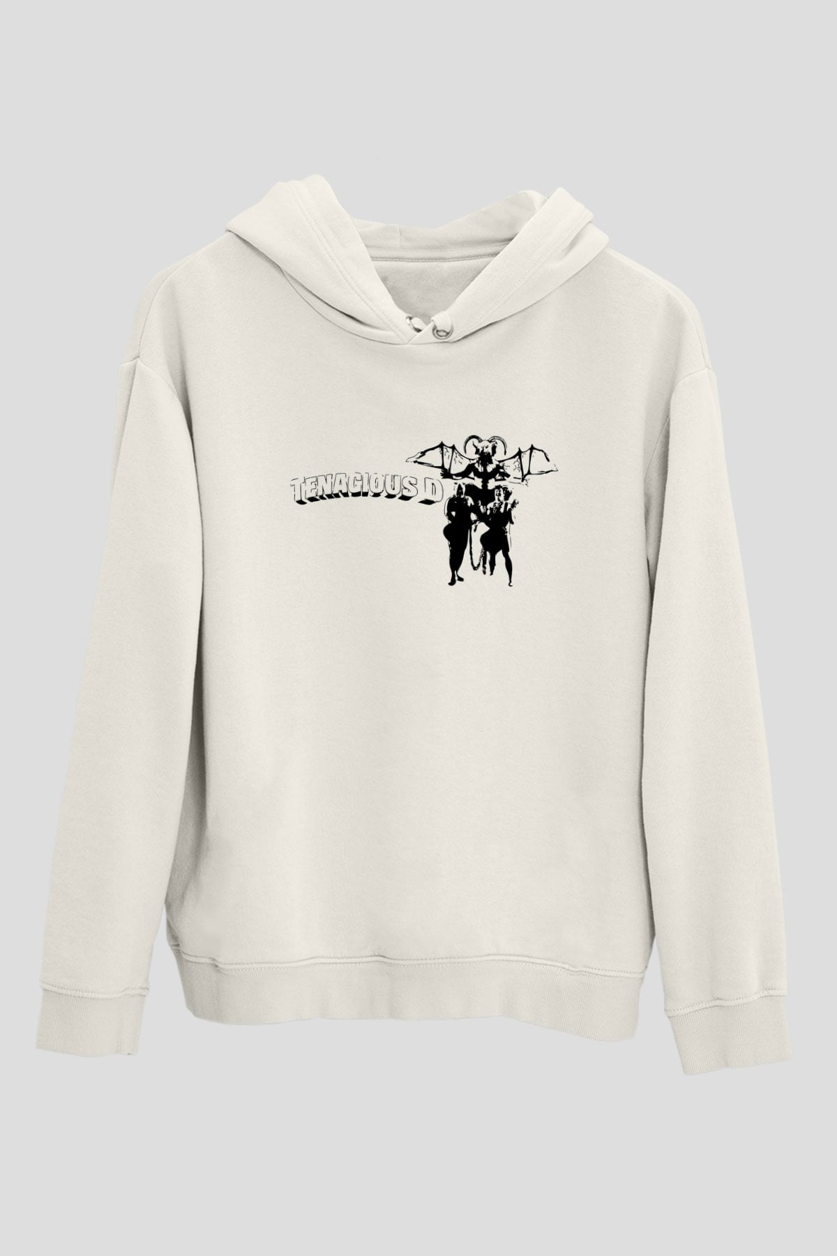 Teracious D Baskılı Beyaz Unisex Kapüşonlu Sweatshirt