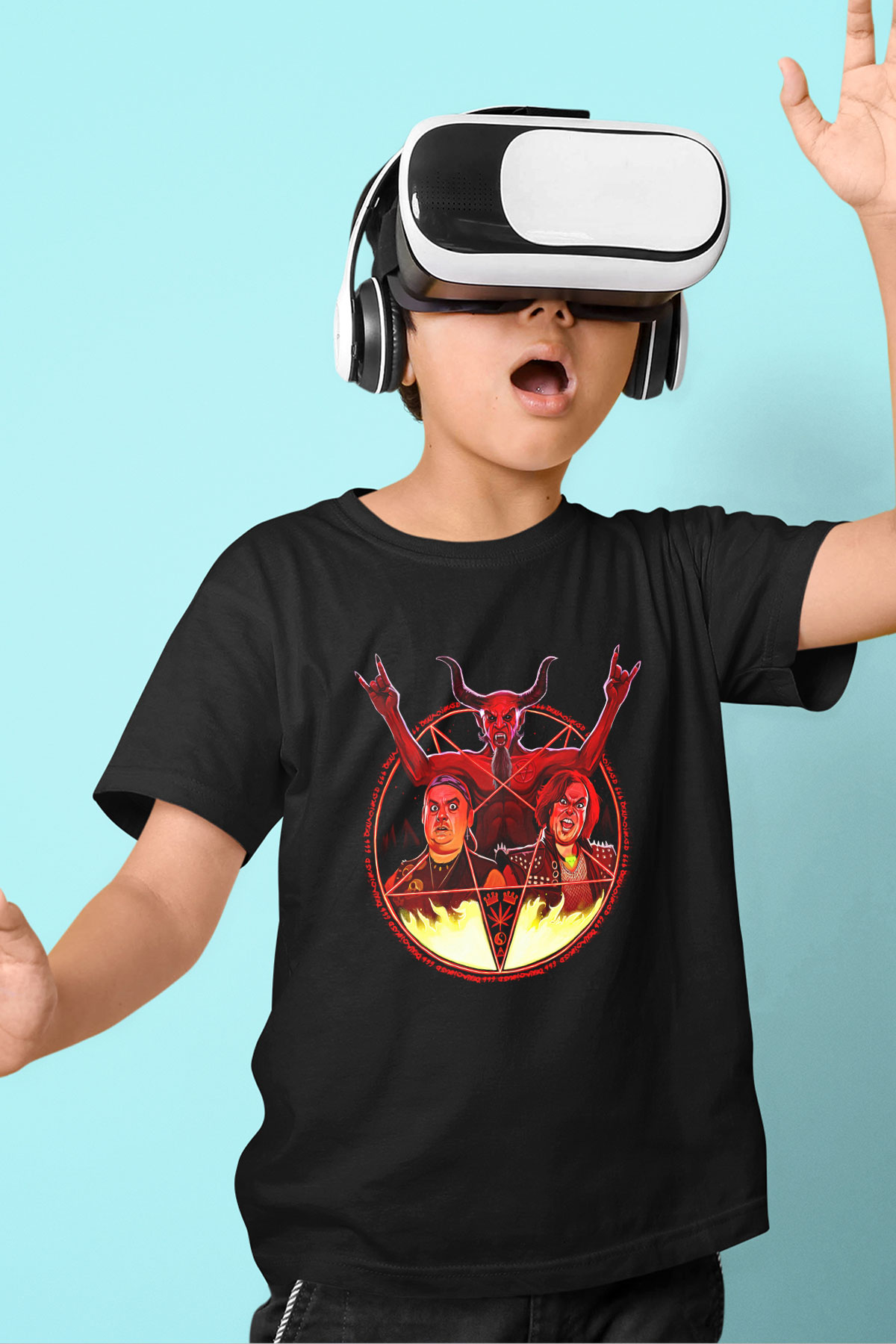 Teracious D Baskılı Unisex Siyah Çocuk Tişört - Tshirt