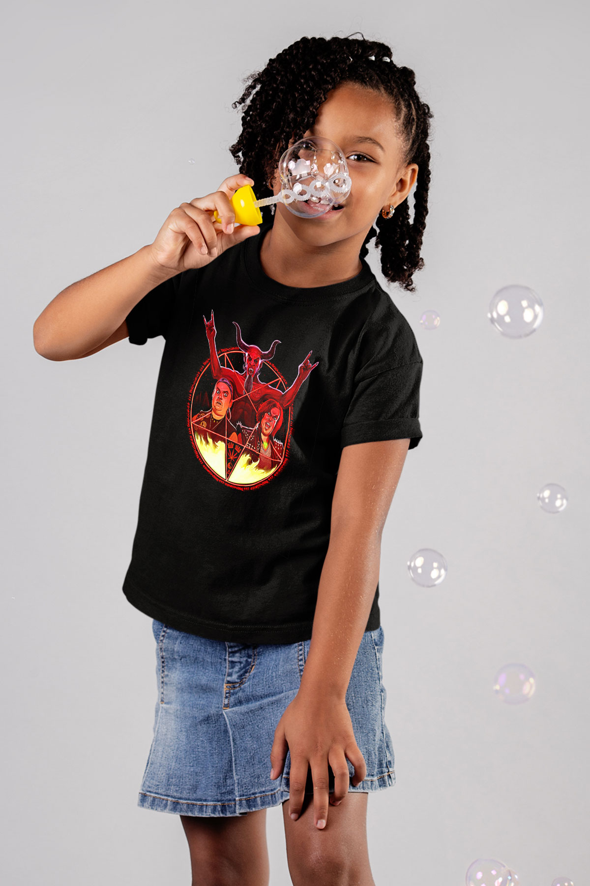 Teracious D Baskılı Unisex Siyah Çocuk Tişört - Tshirt