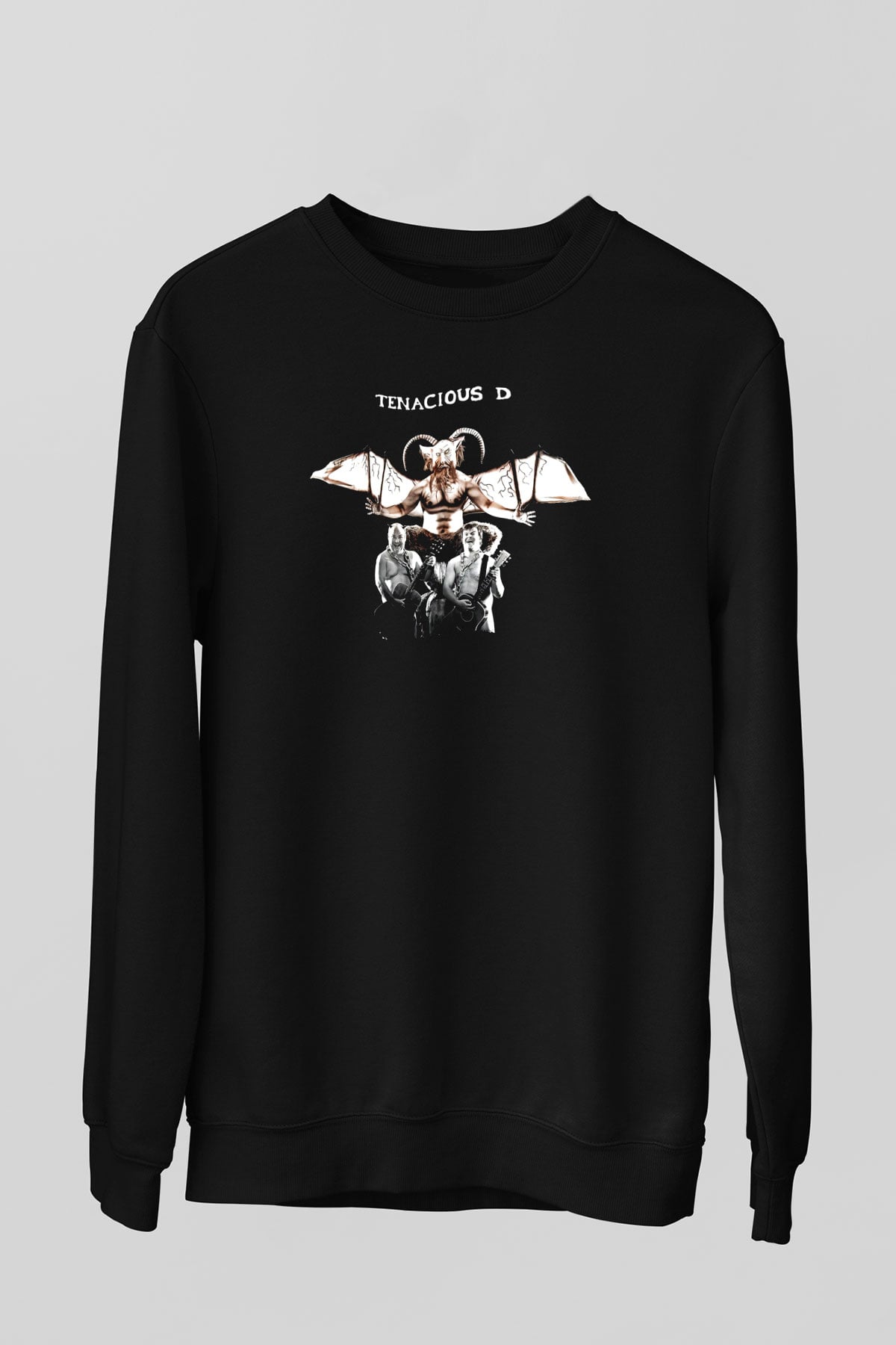 Teracious D Baskılı Unisex Siyah Sweatshirt
