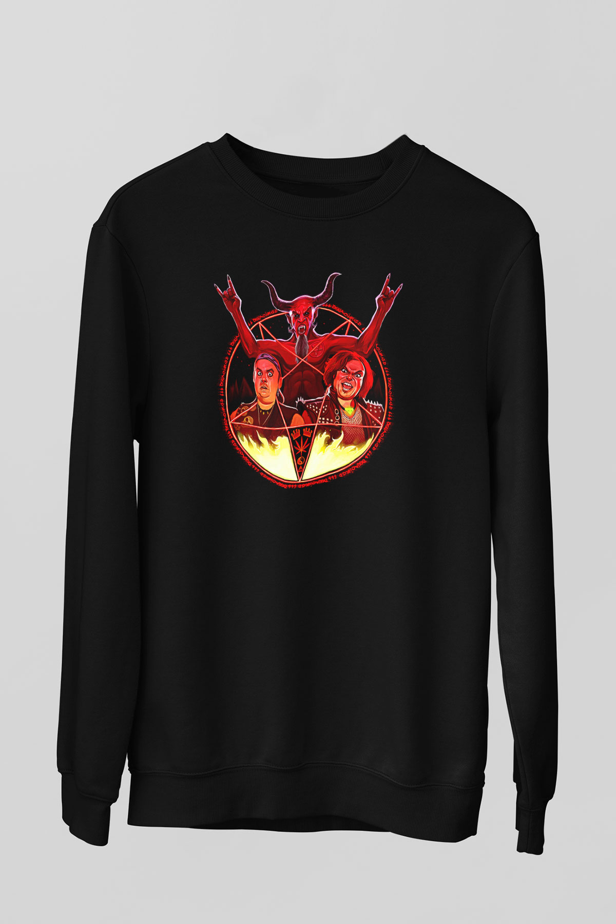 Teracious D Baskılı Unisex Siyah Sweatshirt