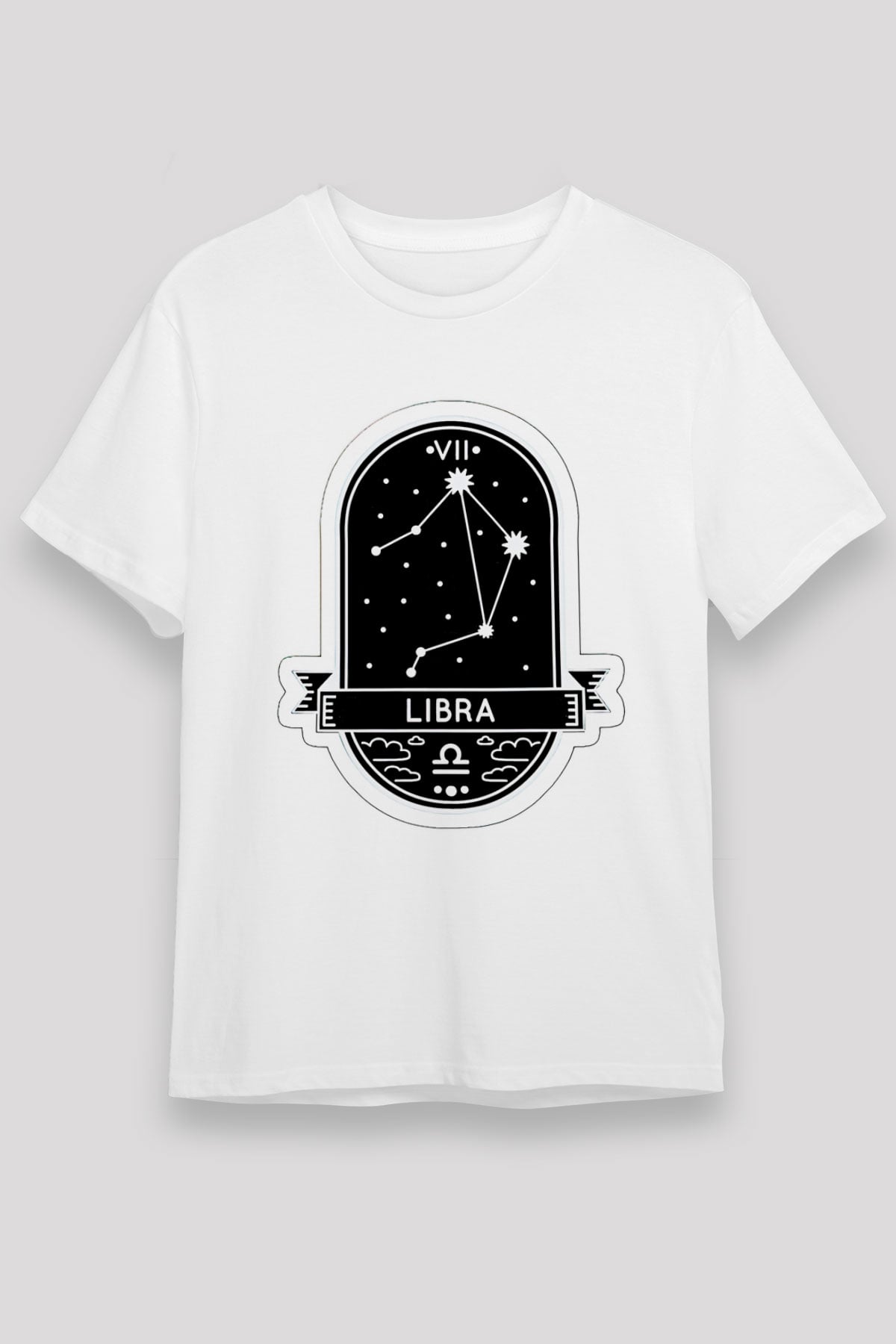 Terazi Burcu Unisex Baskılı Beyaz Tişört - Tshirt