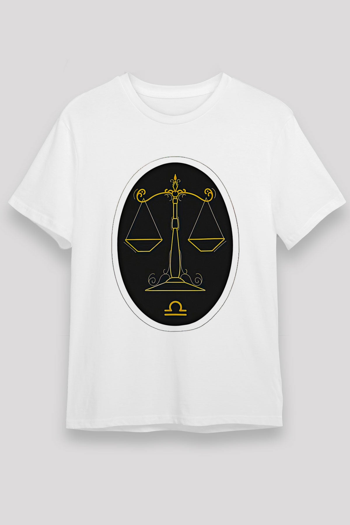 Terazi Burcu Unisex Baskılı Beyaz Tişört - Tshirt