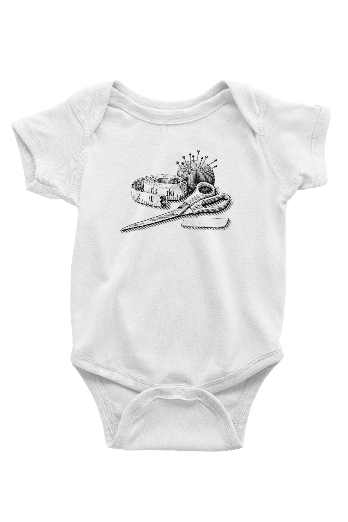 Terzi Baskılı Beyaz Unisex Bebek Body - Zıbın