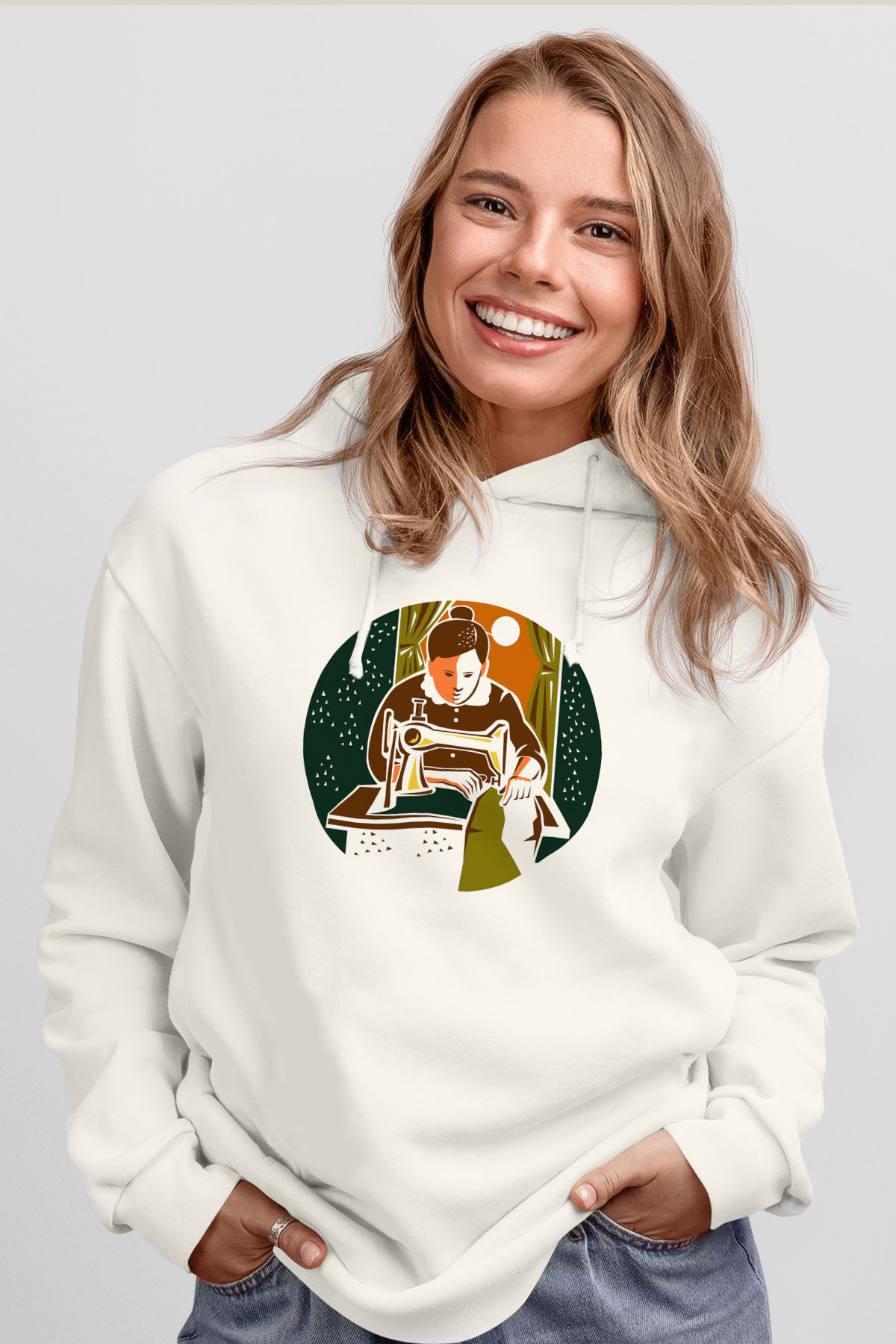 Terzi Beyaz Unisex Hoodie