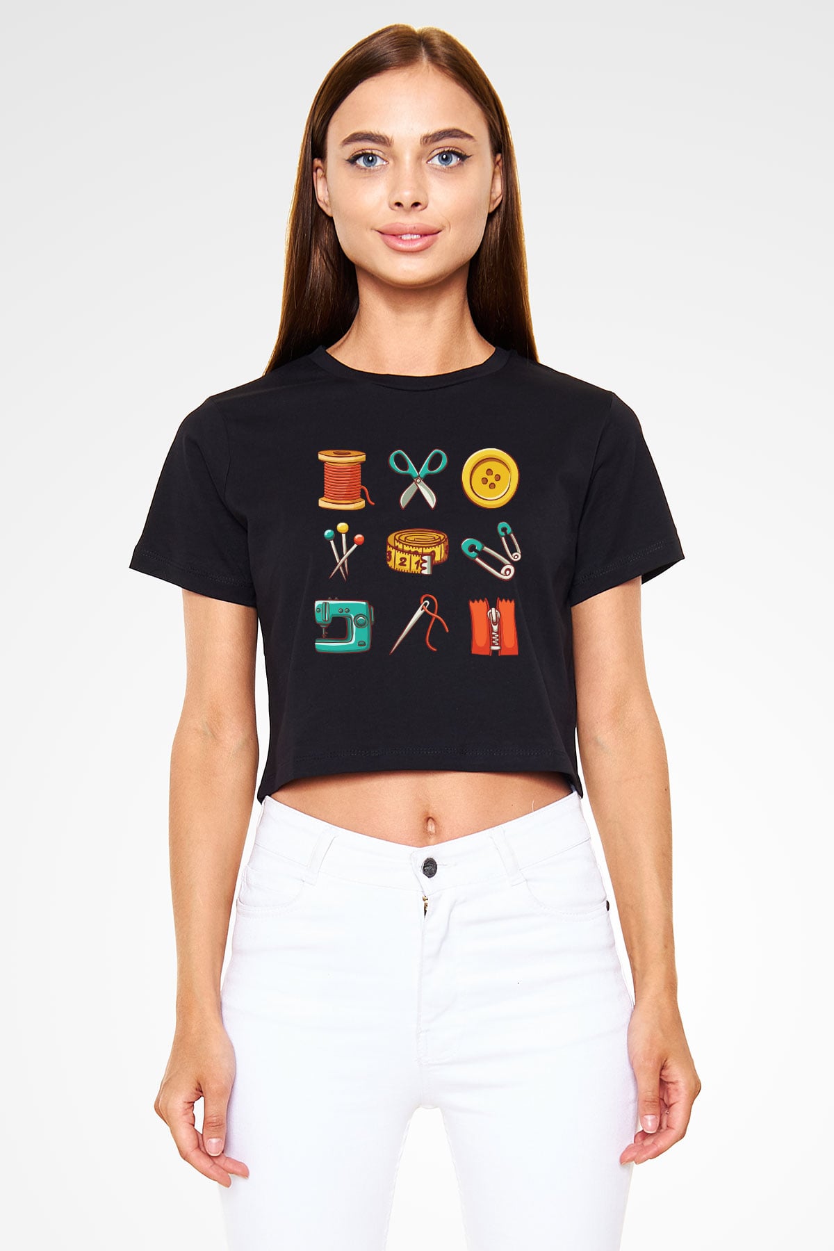 Terzi Siyah Crop Top Tişört