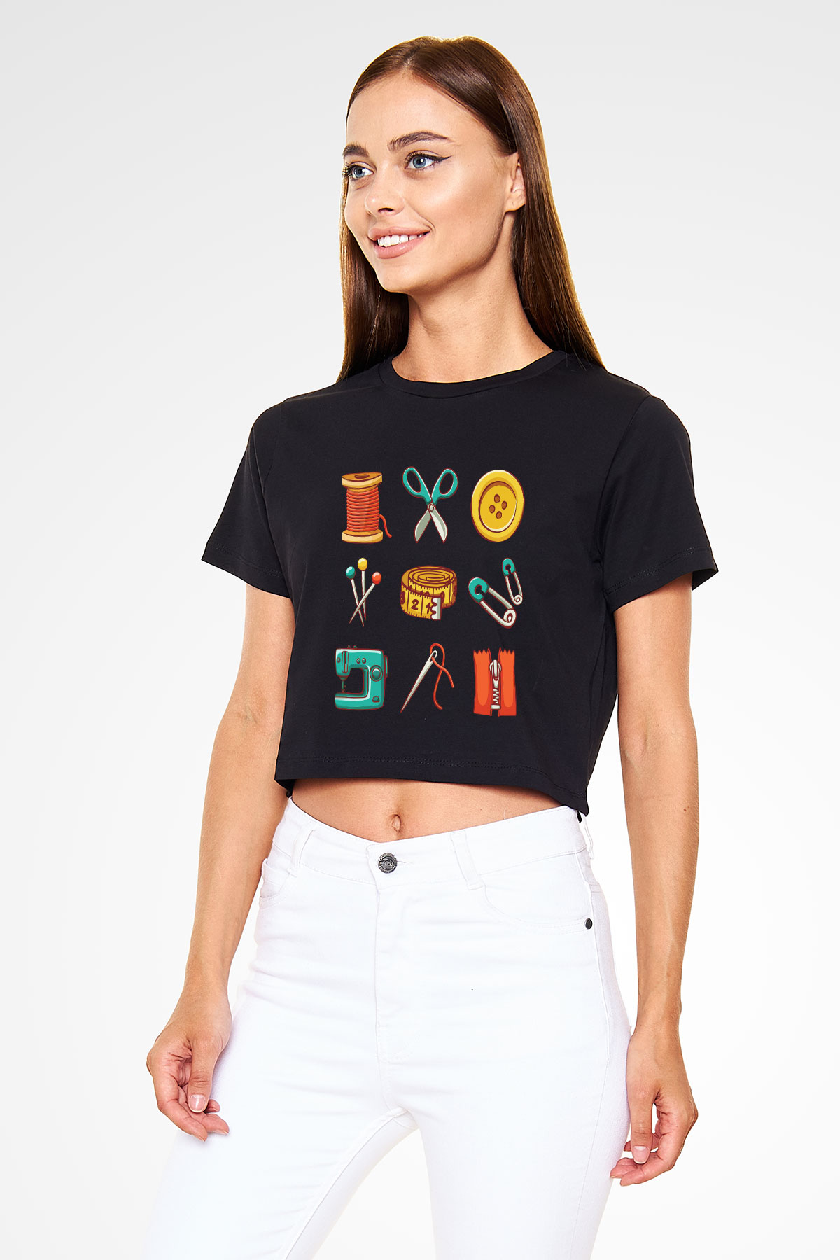 Terzi Siyah Crop Top Tişört