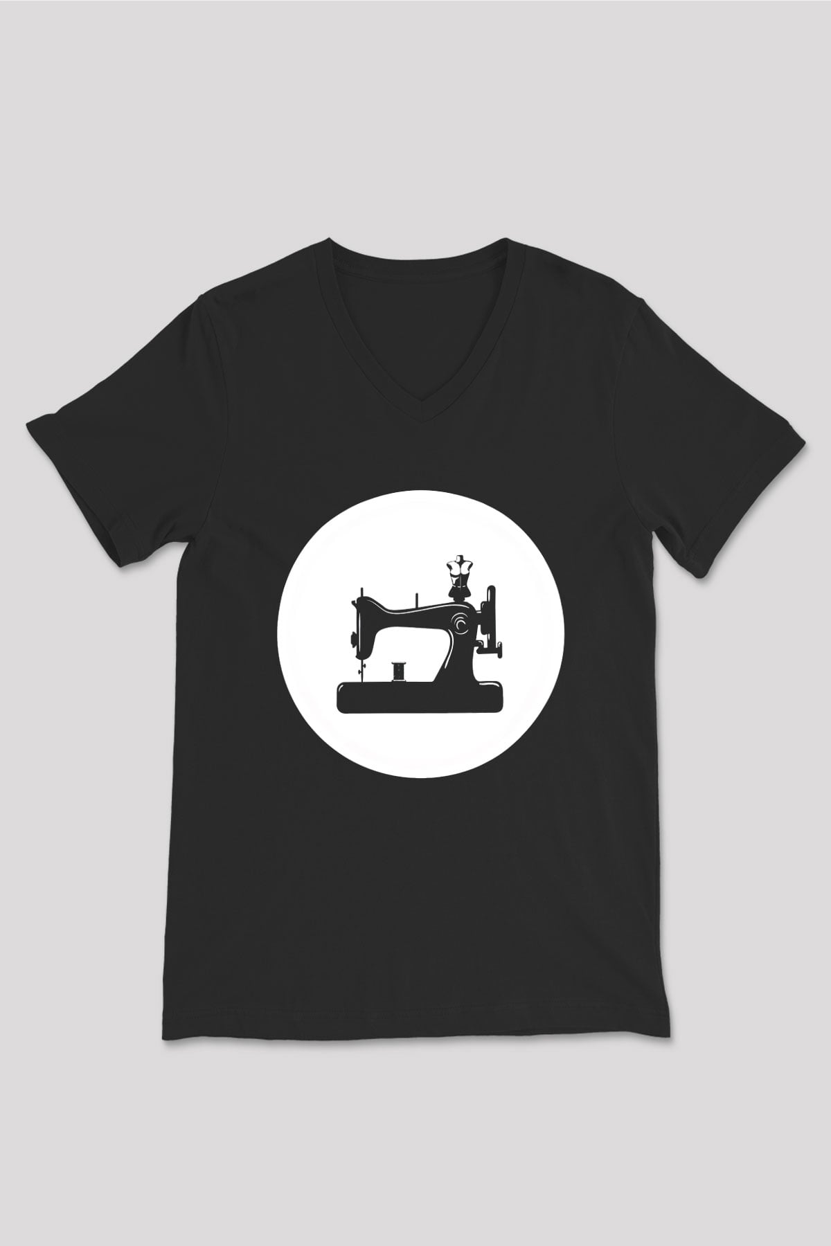 Terzi Siyah Unisex V Yaka Tişört T-Shirt