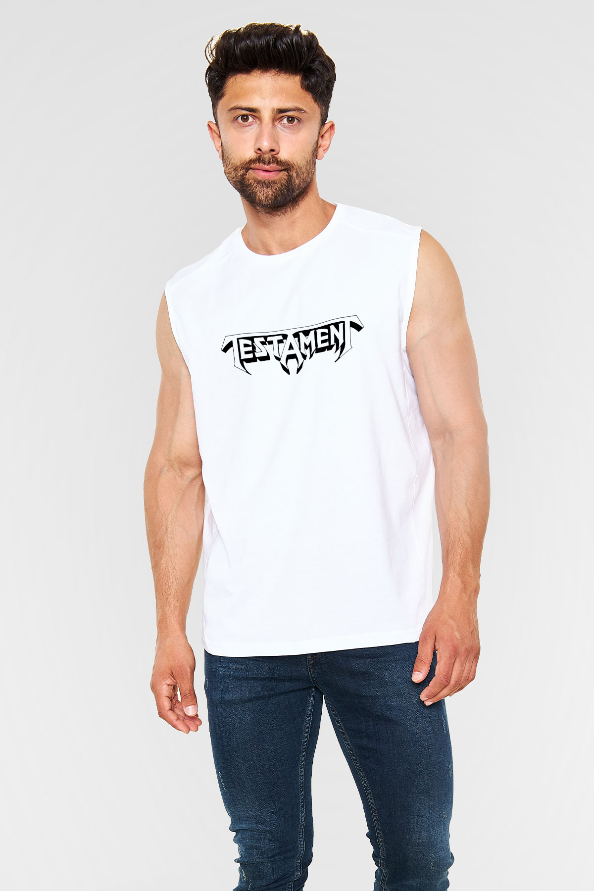 Testament Beyaz Unisex Kolsuz Tişört