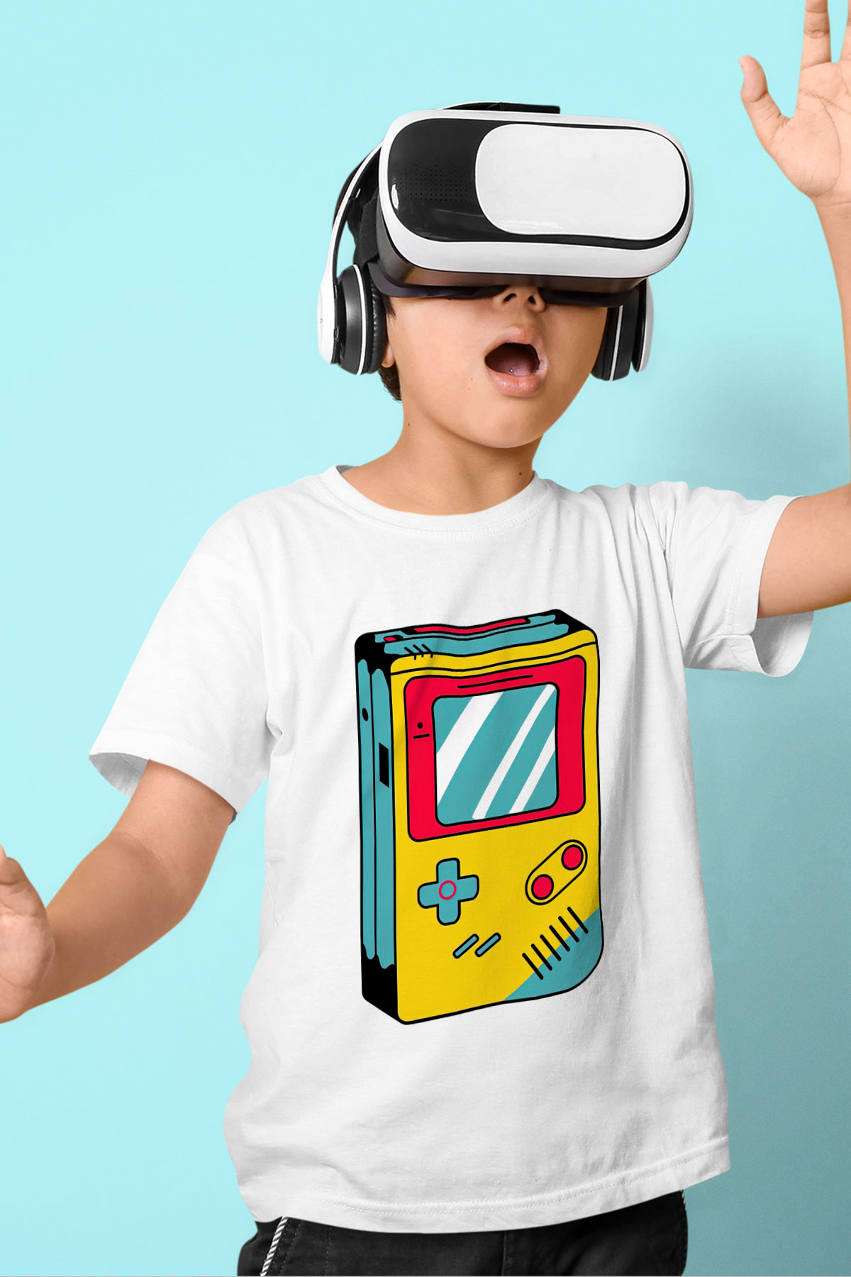 Tetris Beyaz Unisex  Çocuk Tişört