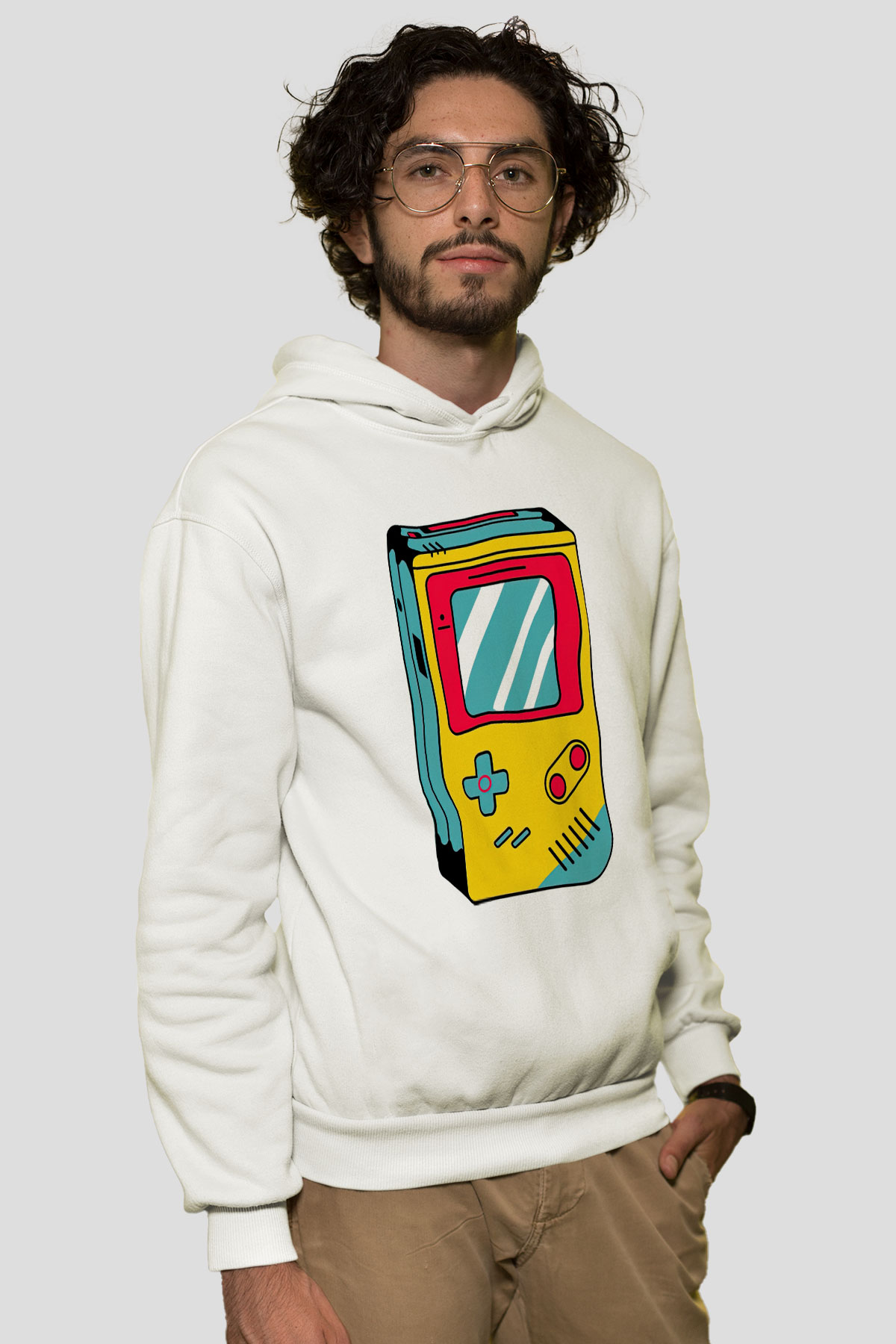 Tetris Beyaz Unisex Hoodie