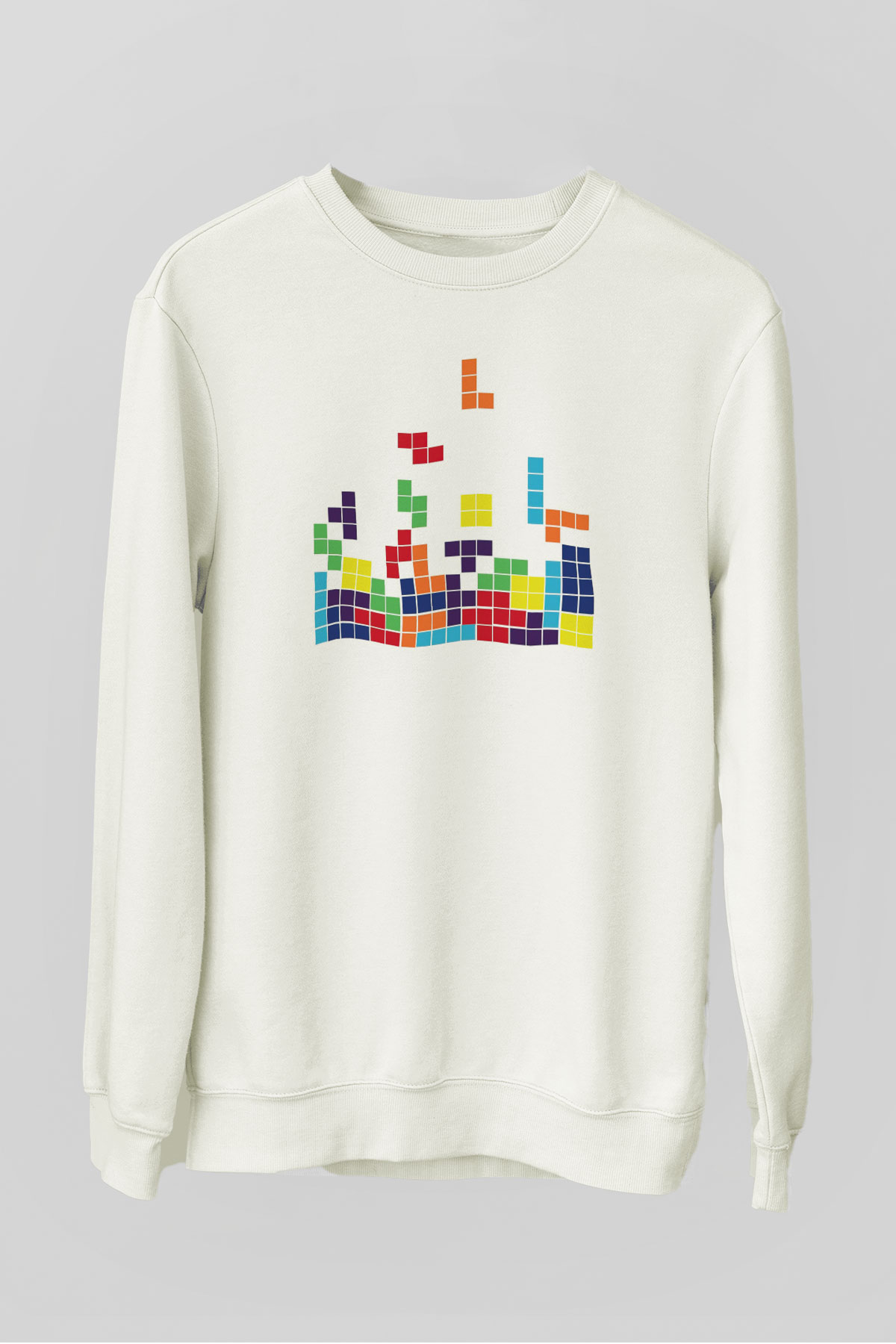 Tetris Beyaz Unisex Sweatshirt