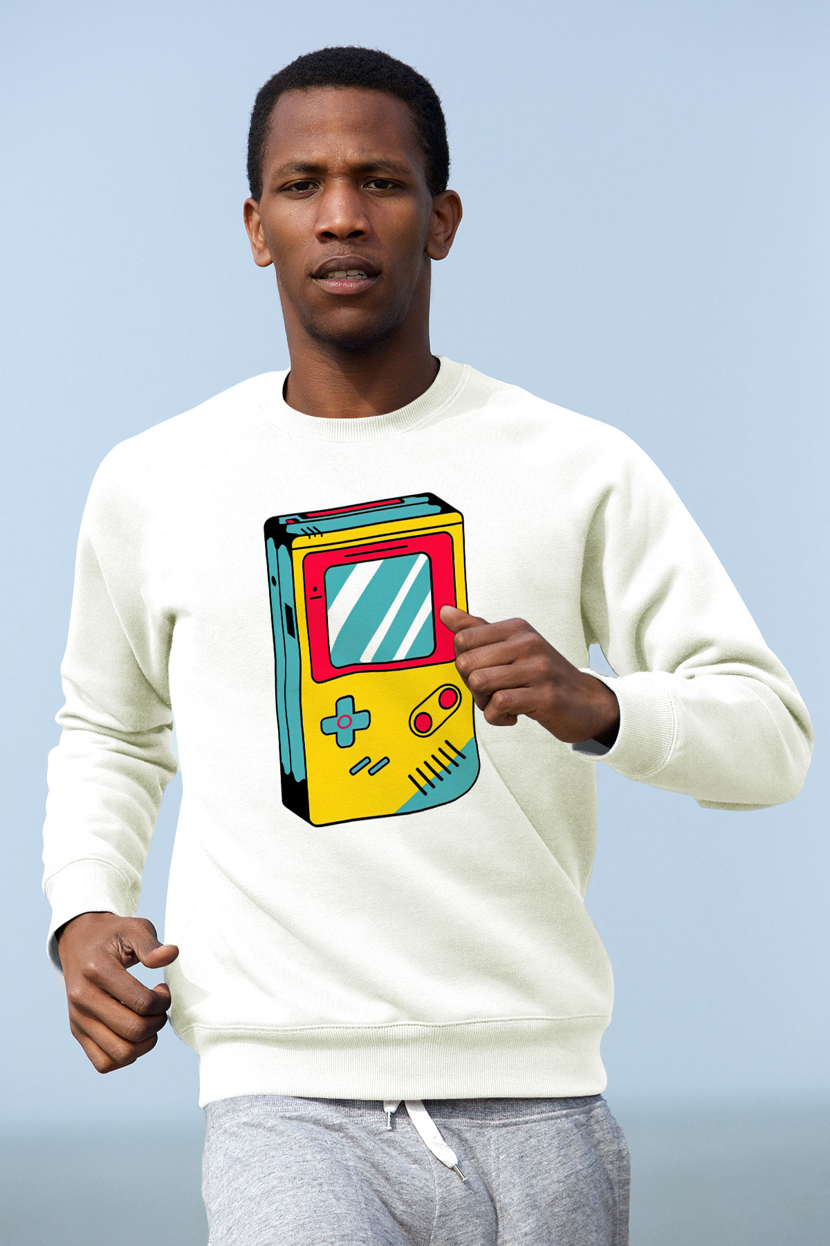 Tetris Beyaz Unisex  Sweatshirt