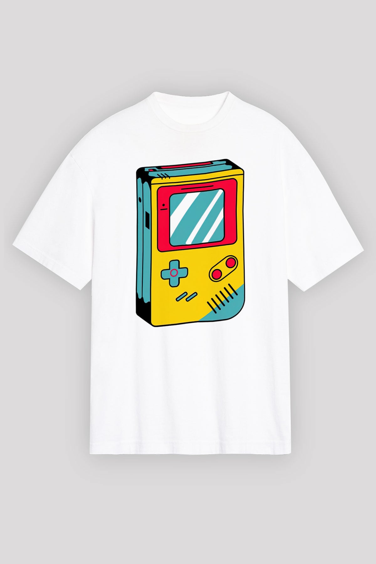 Tetris Beyaz Oversize Tişört