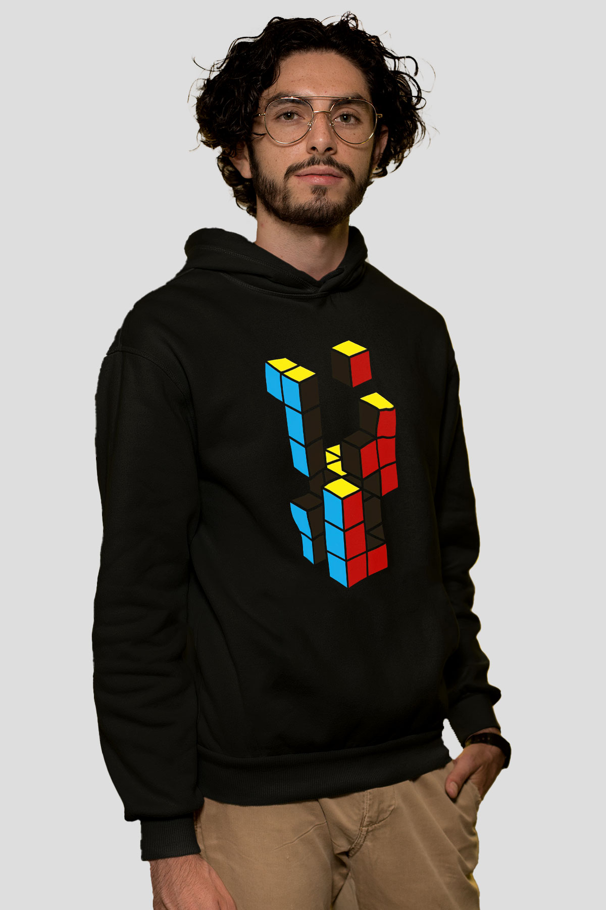 Tetris Siyah Unisex Hoodie
