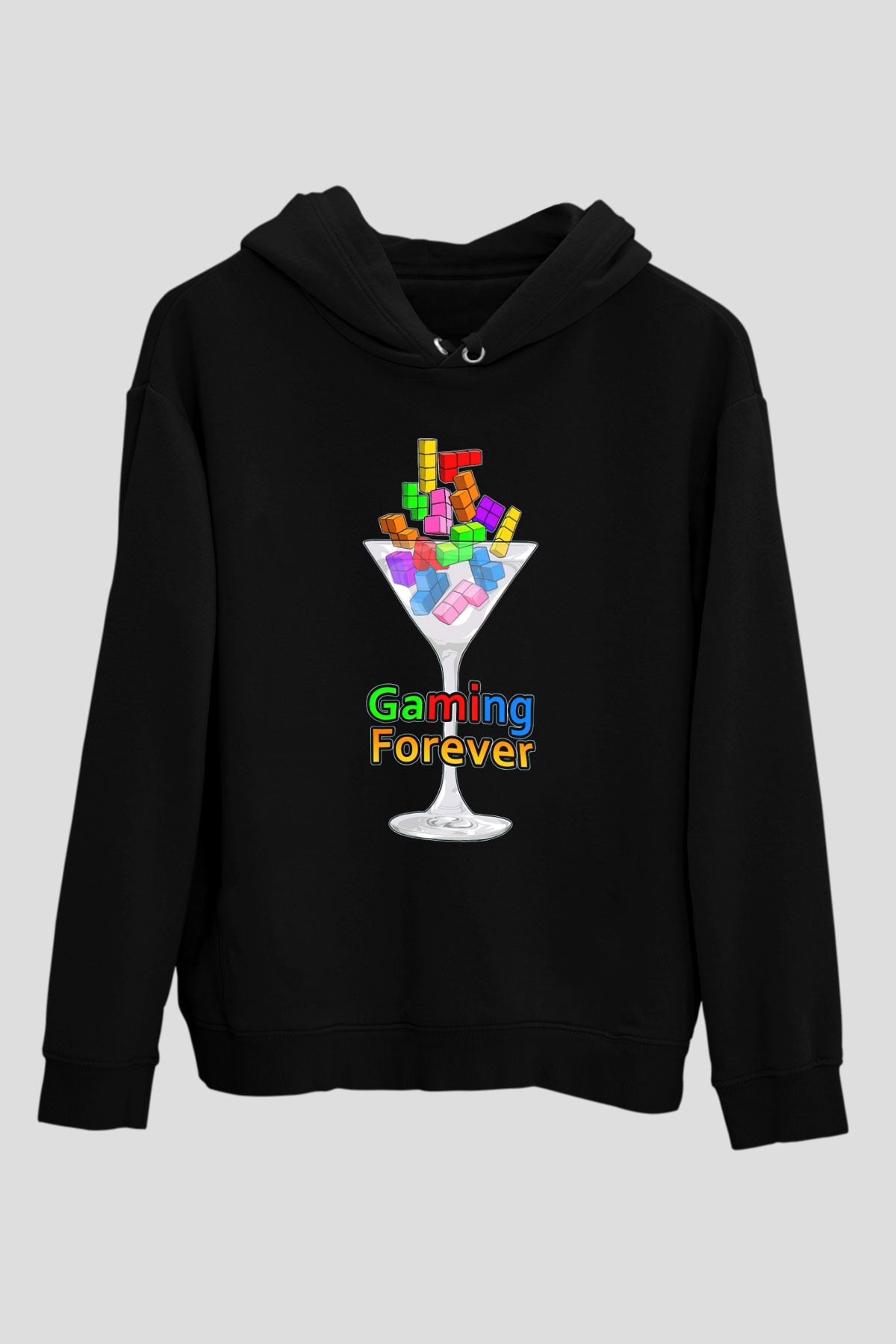 Tetris Siyah Unisex Hoodie