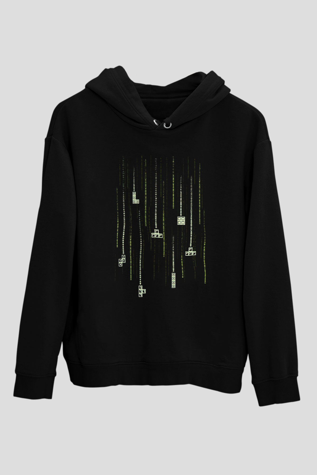 Tetris Siyah Unisex Hoodie