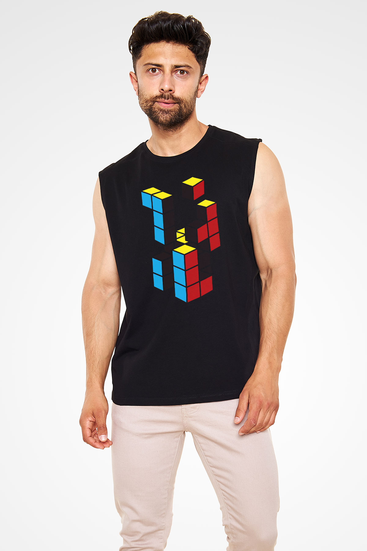 Tetris Siyah Unisex  Kolsuz Tişört