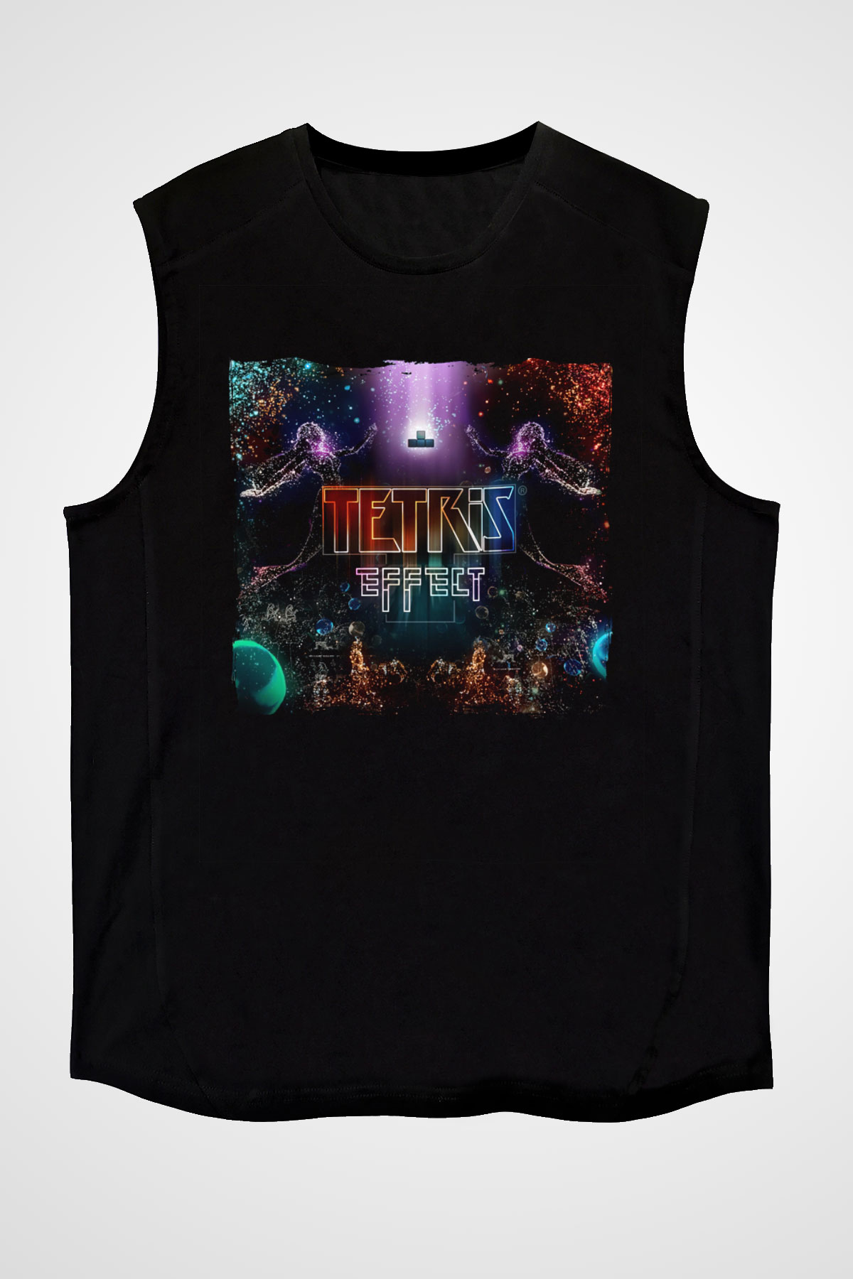 Tetris Siyah Unisex Kolsuz Tişört