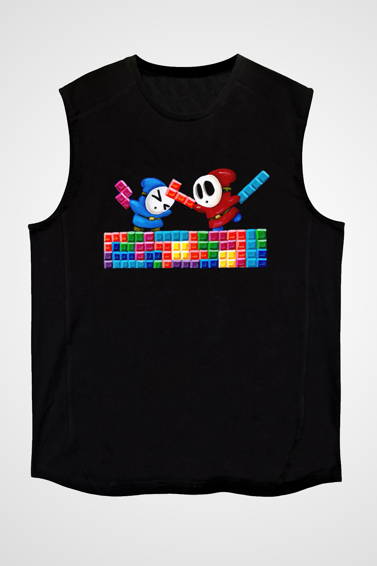 Tetris Siyah Unisex  Kolsuz Tişört