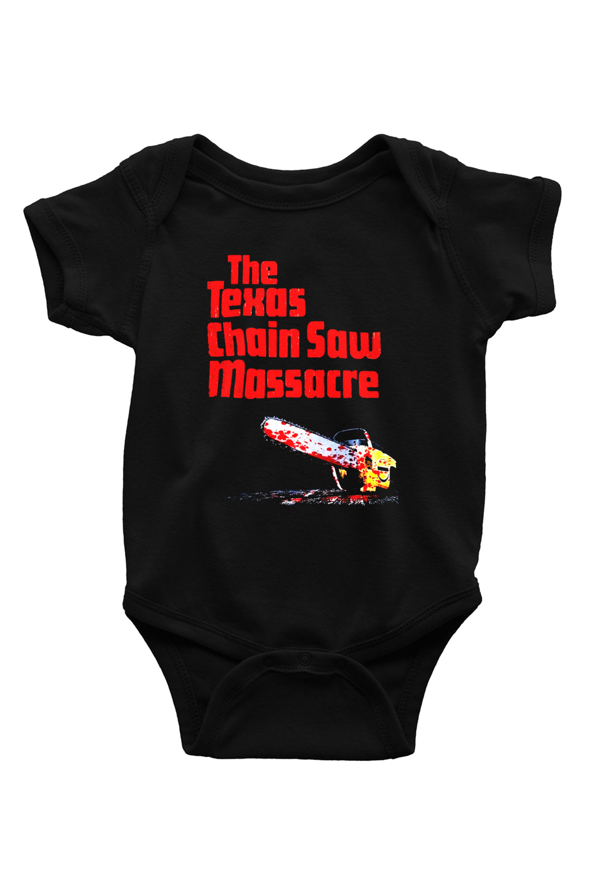 Texas Chain Saw Massacre Baskılı Siyah Bebek Body - Zıbın