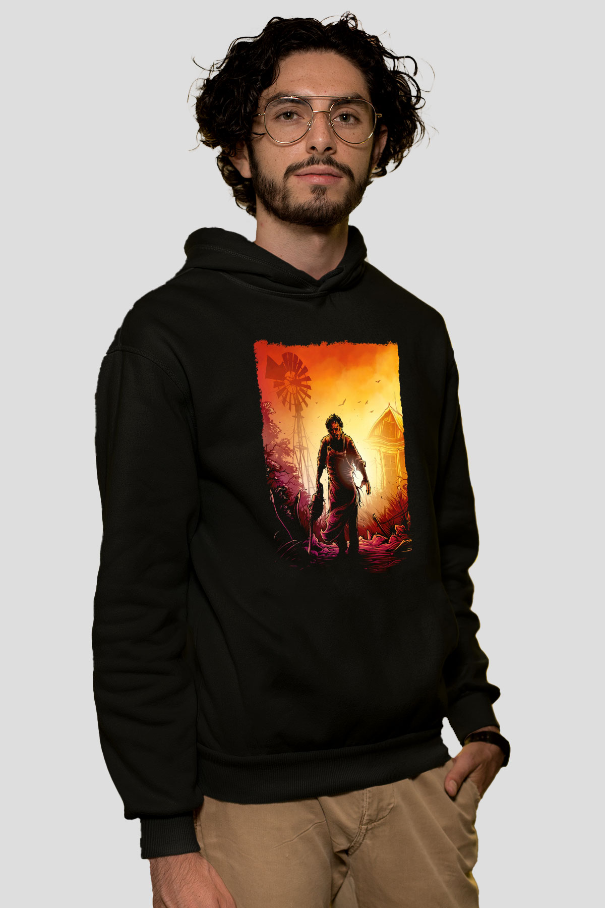 Texas Chain Saw Massacre Siyah Unisex Hoodie