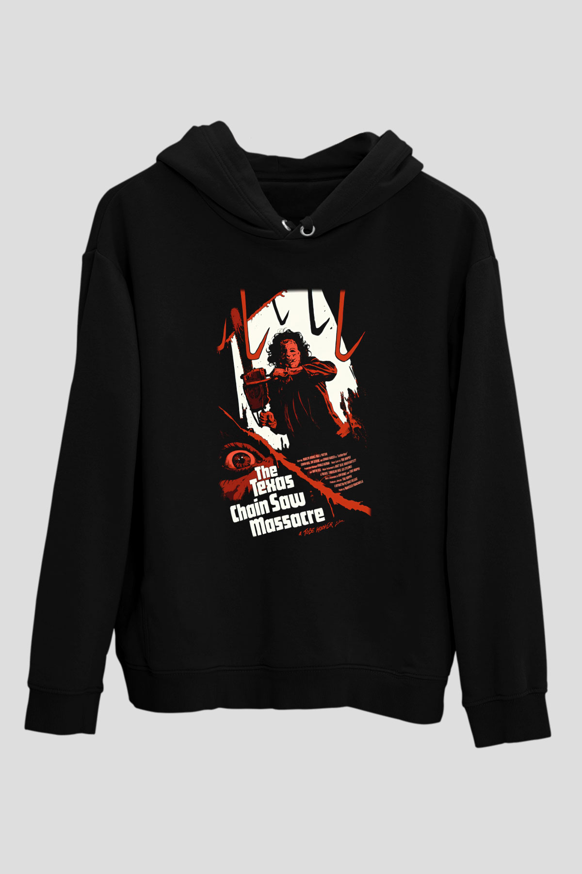 Texas Chain Saw Massacre Siyah Unisex Kapüşonlu Sweatshirt