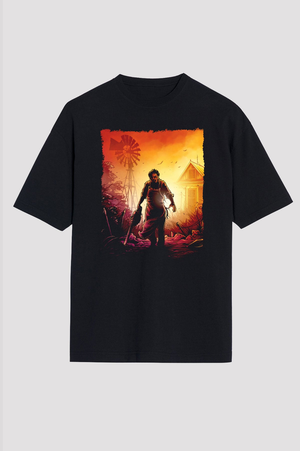 Texas Chain Saw Massacre Siyah Oversize Tişört