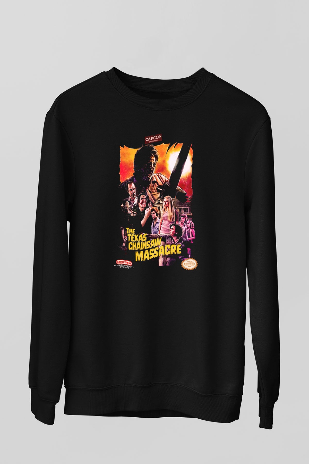 Texas Chain Saw Massacre Siyah Unisex Sweatshirt