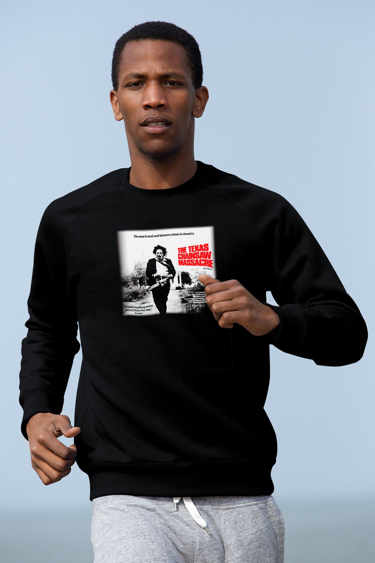 Texas Chain Saw Massacre Siyah Unisex Sweatshirt