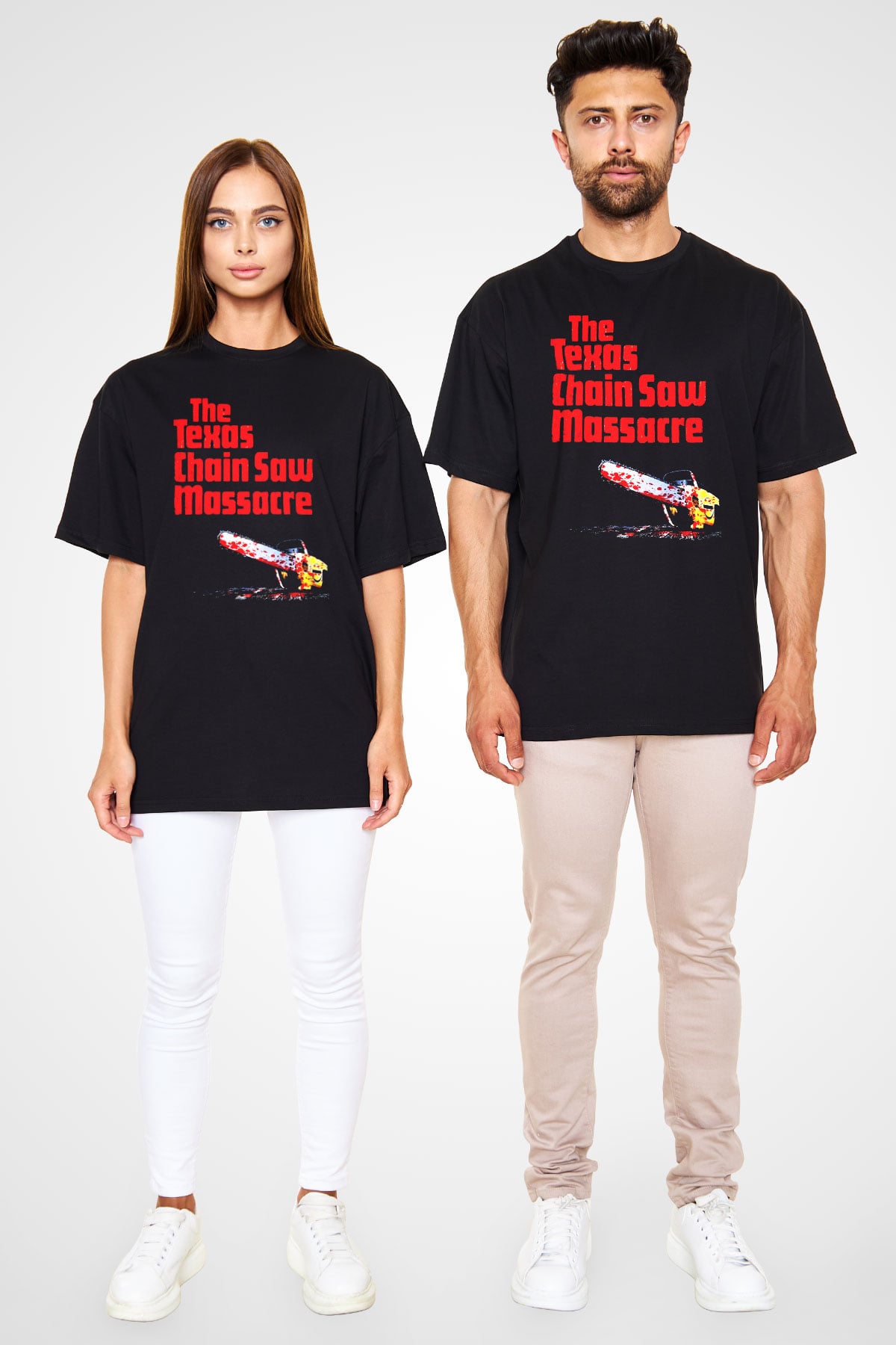 Texas Chain Saw Massacre Siyah Unisex Oversize Tişört