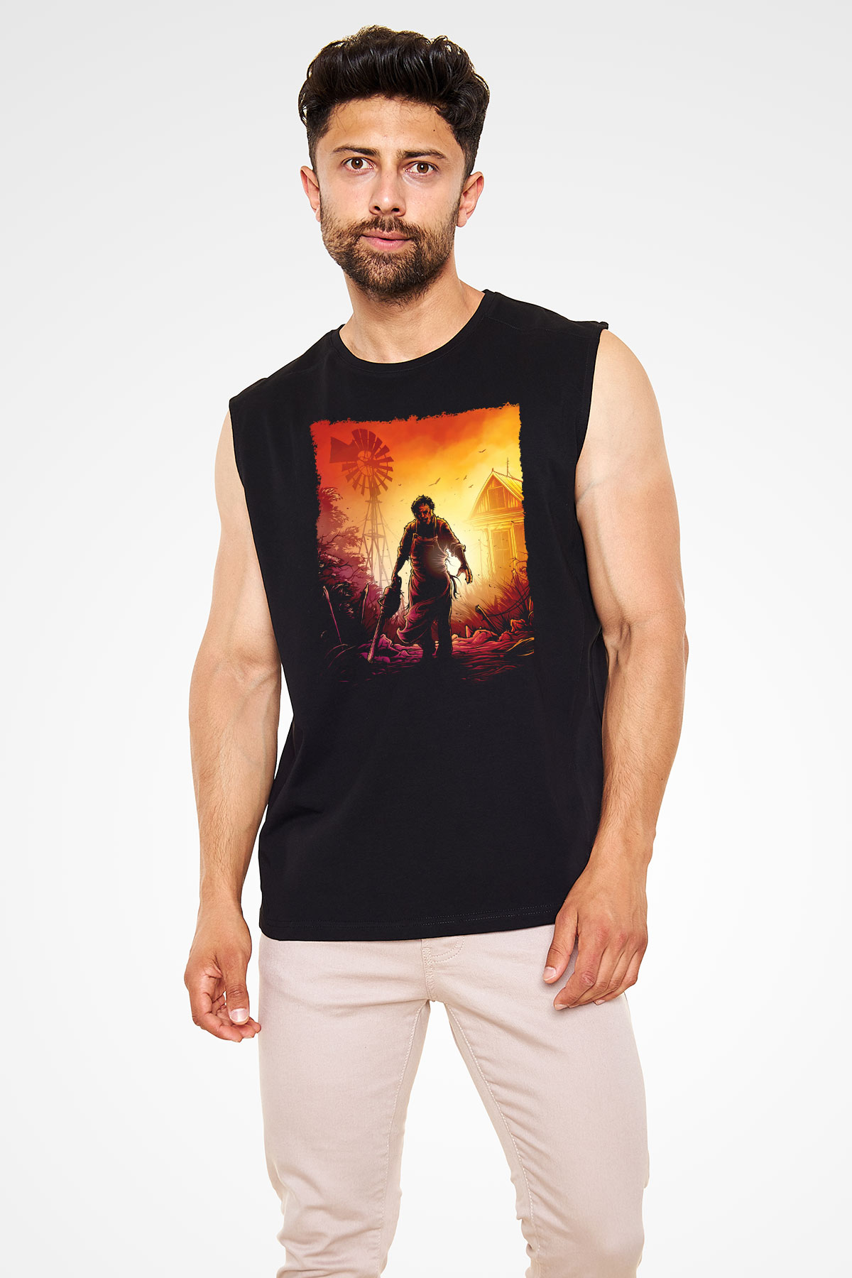 Texas Chain Saw Massacre Siyah Unisex  Kolsuz Tişört