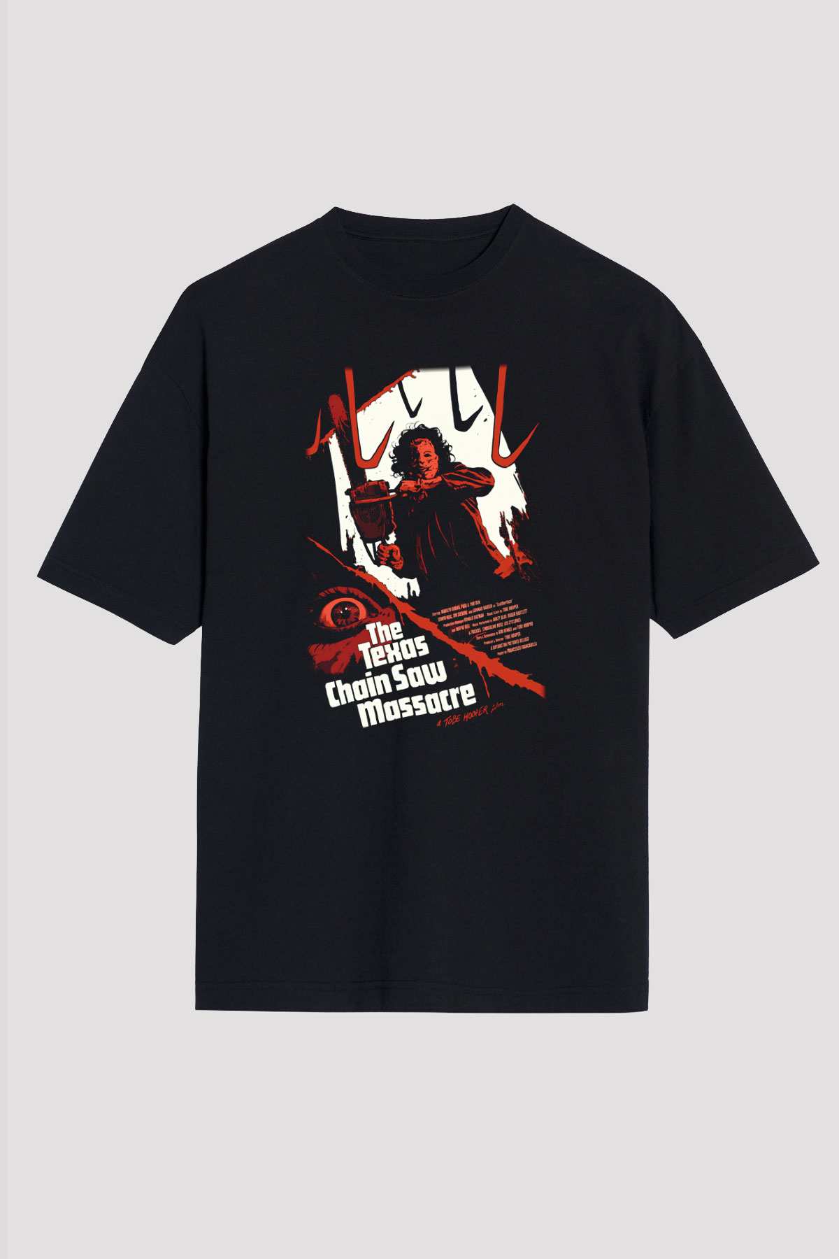 Texas Chain Saw Massacre Siyah Unisex Oversize Tişört
